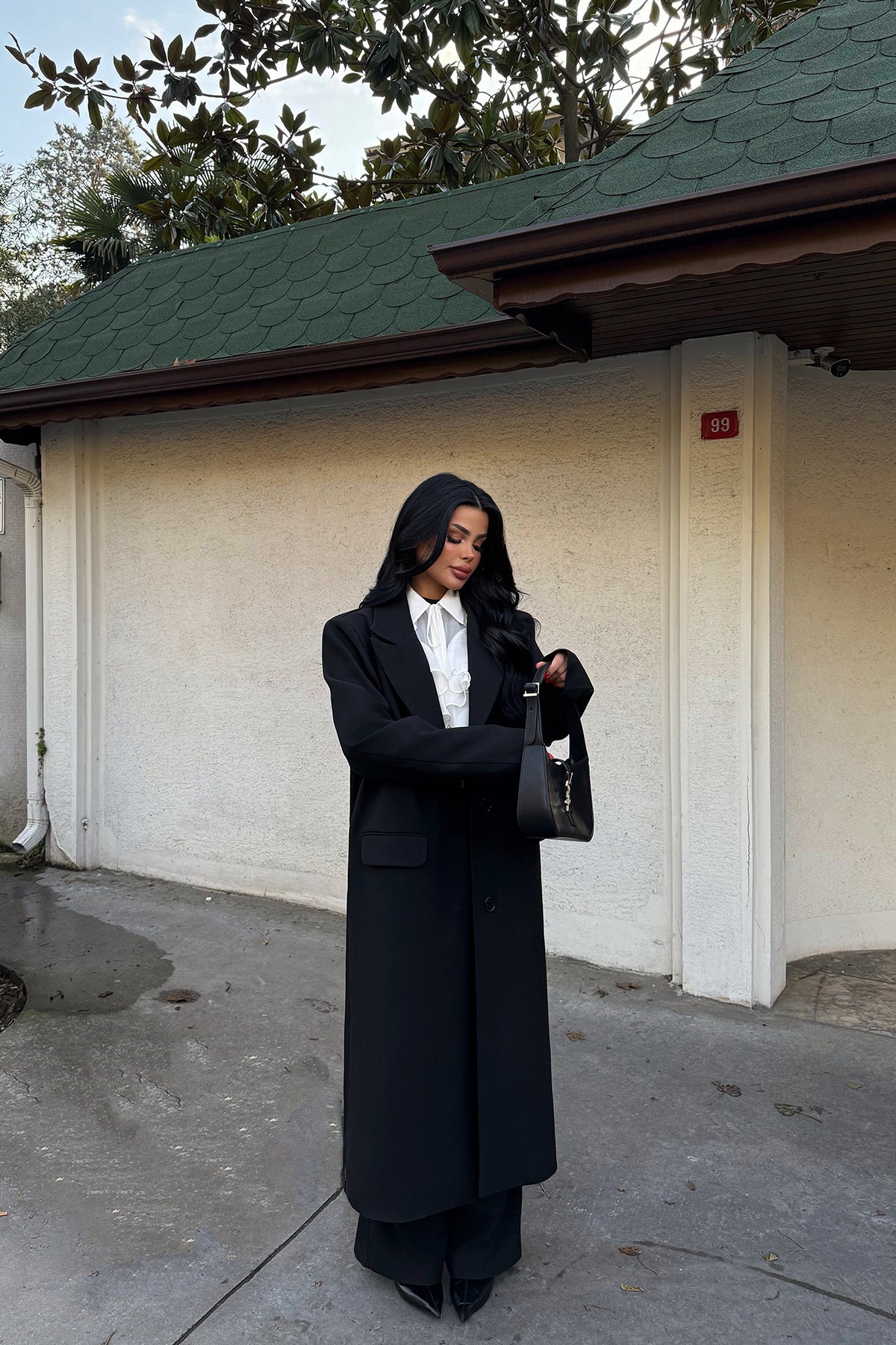 Siyah Arnaldo Uzun Ceket ATE-2173