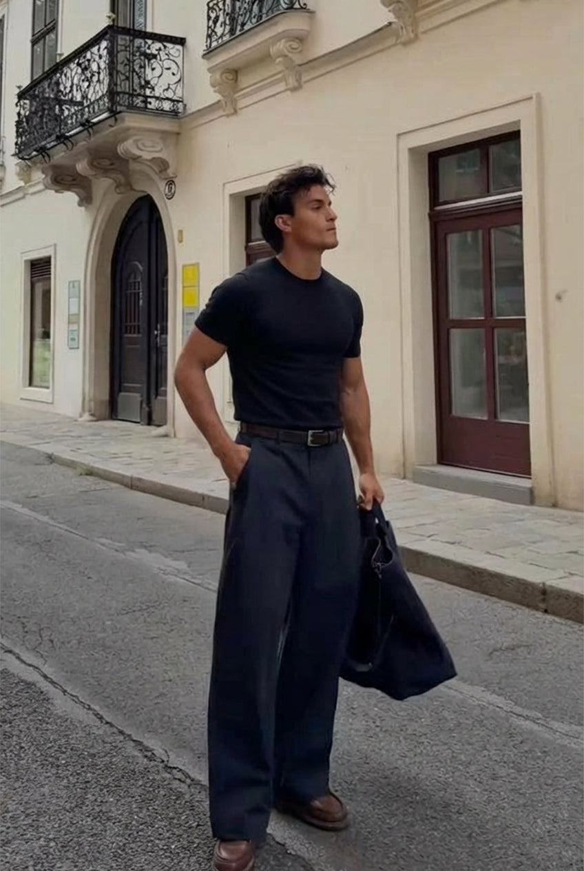 Siyah Oversize Basic Tişört ATE-3070