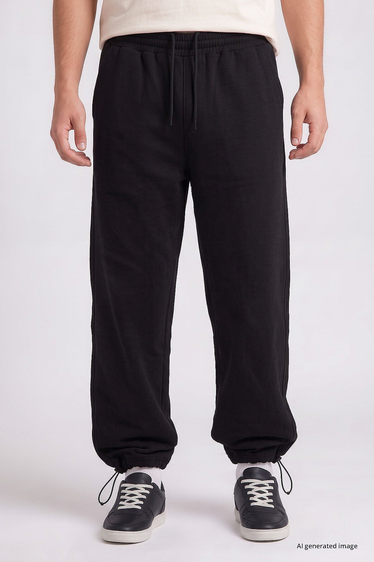 Siyah Lastikli Erkek Baggy Eşofman Alt - 82200