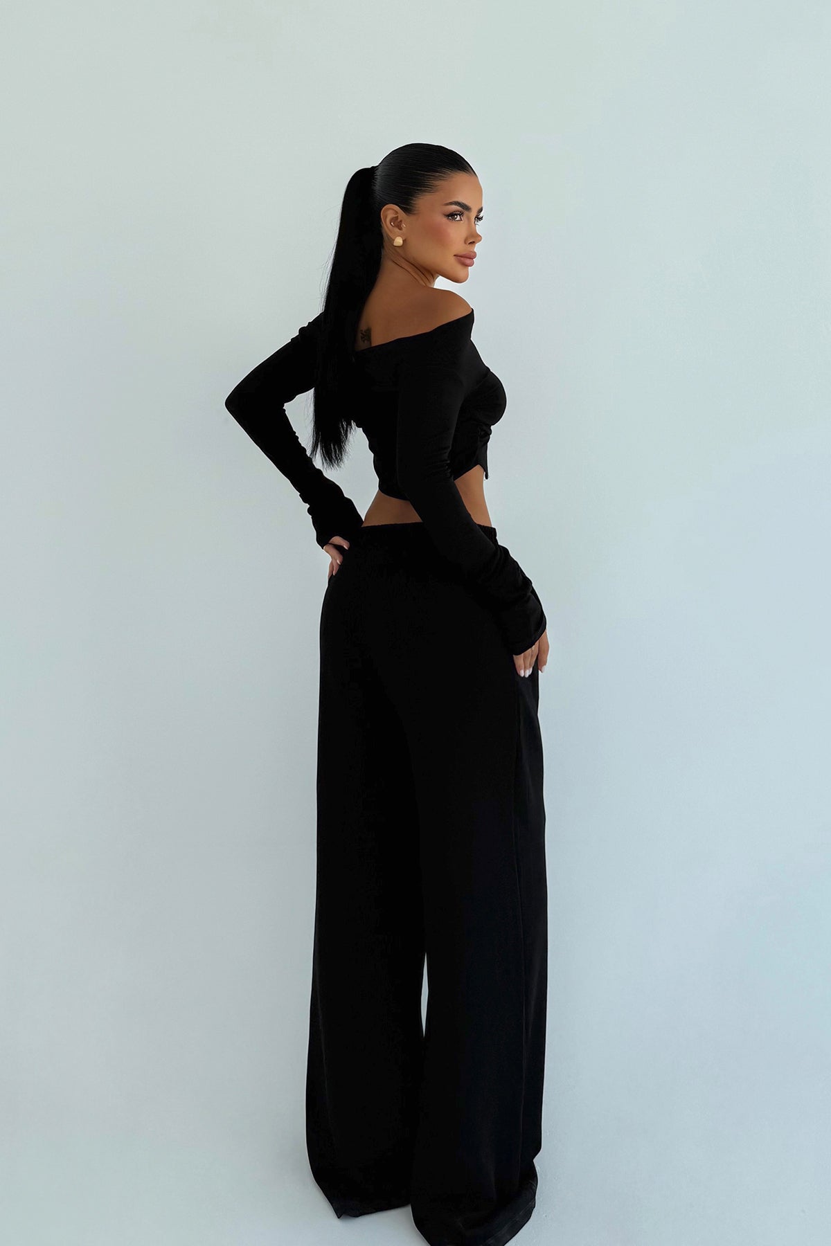 Siyah Chyler Tracksuit Takım ATE-3476