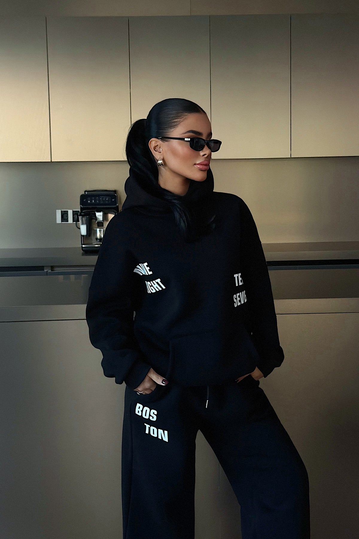 Siyah Darcey Eşofman Takım ATE-3716