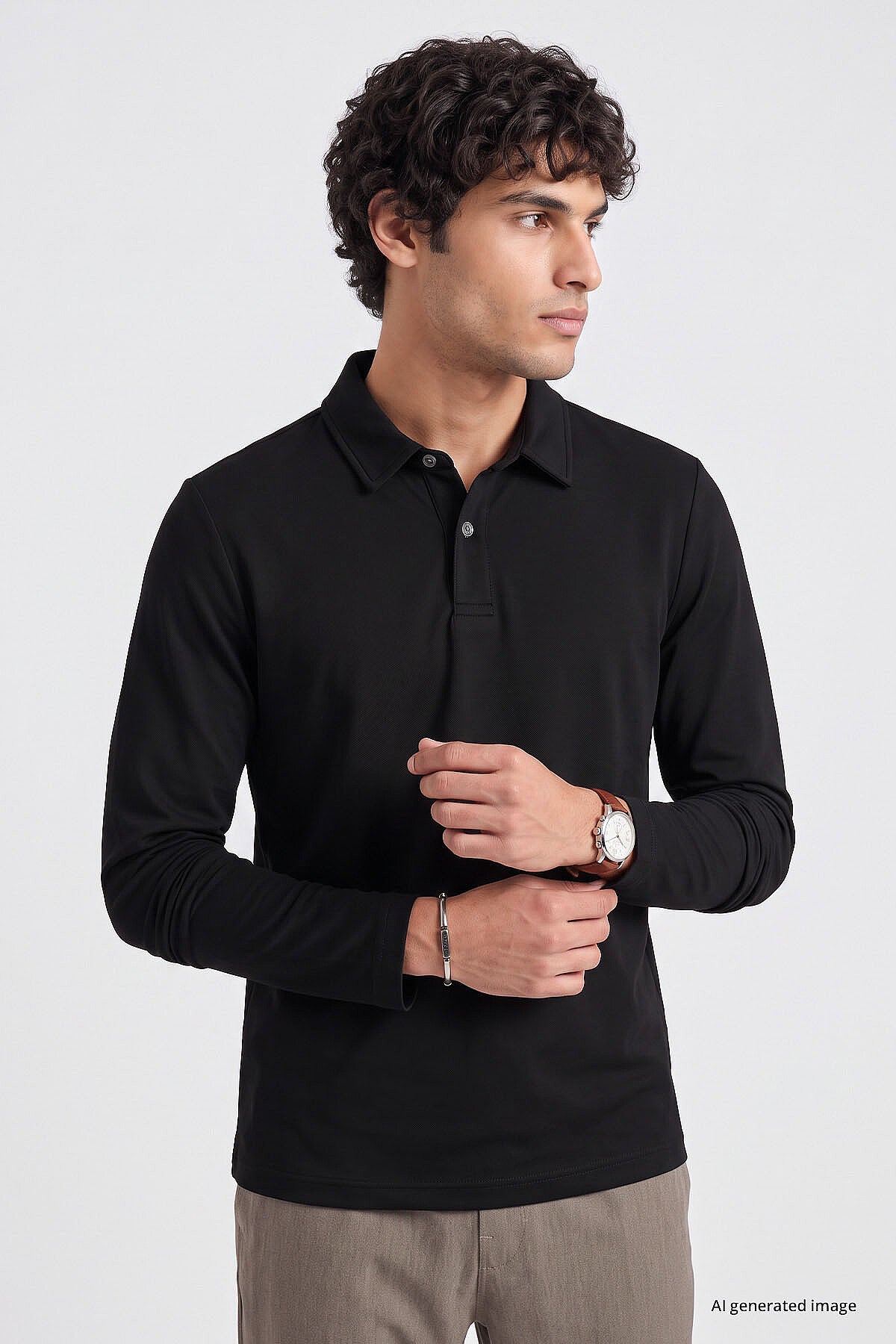 Siyah Rahat Form Basic Erkek Polo Yaka T-Shirt - 88512
