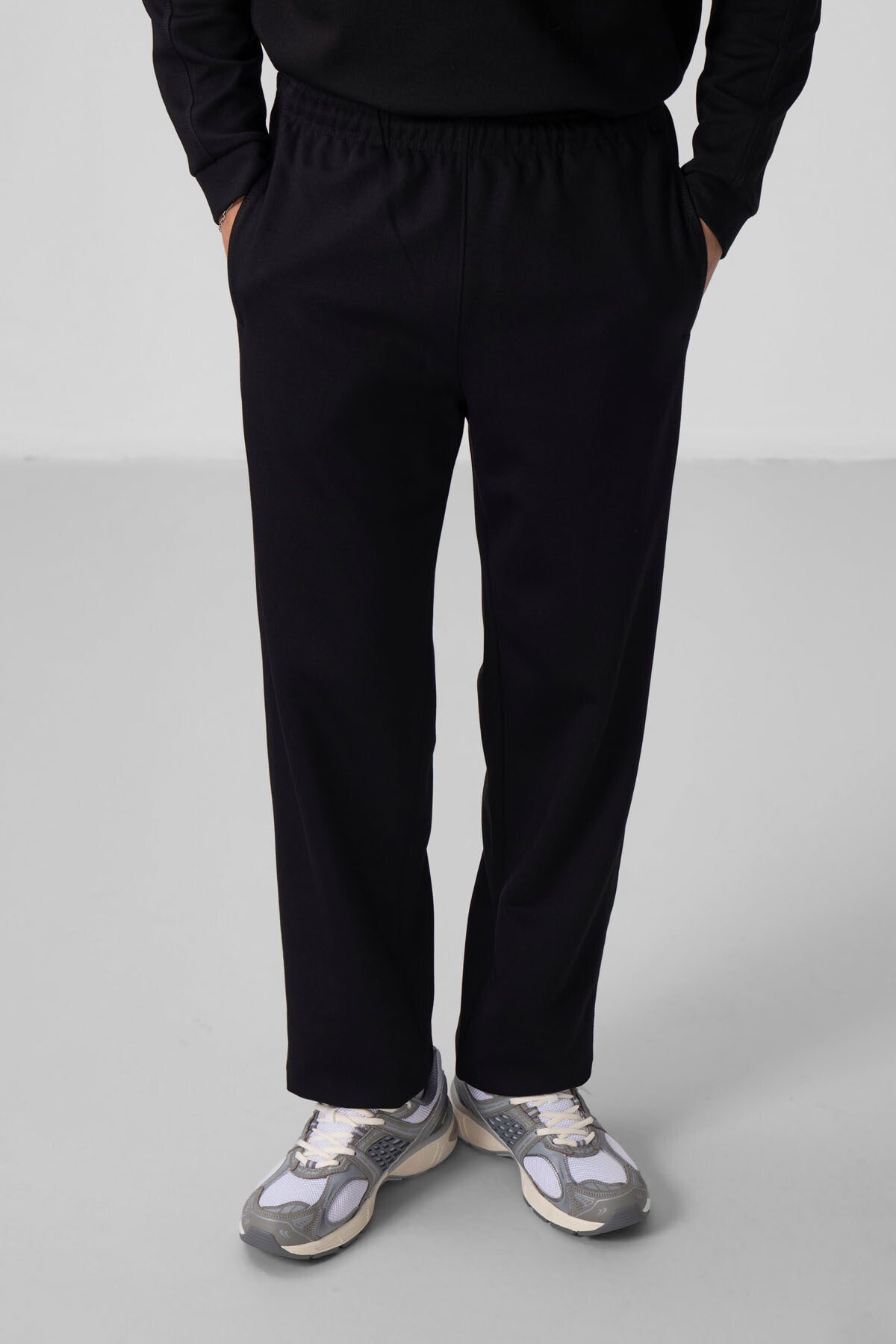 Siyah Yüzeyi Dokulu Oversize Erkek Eşofman Takım - 85275