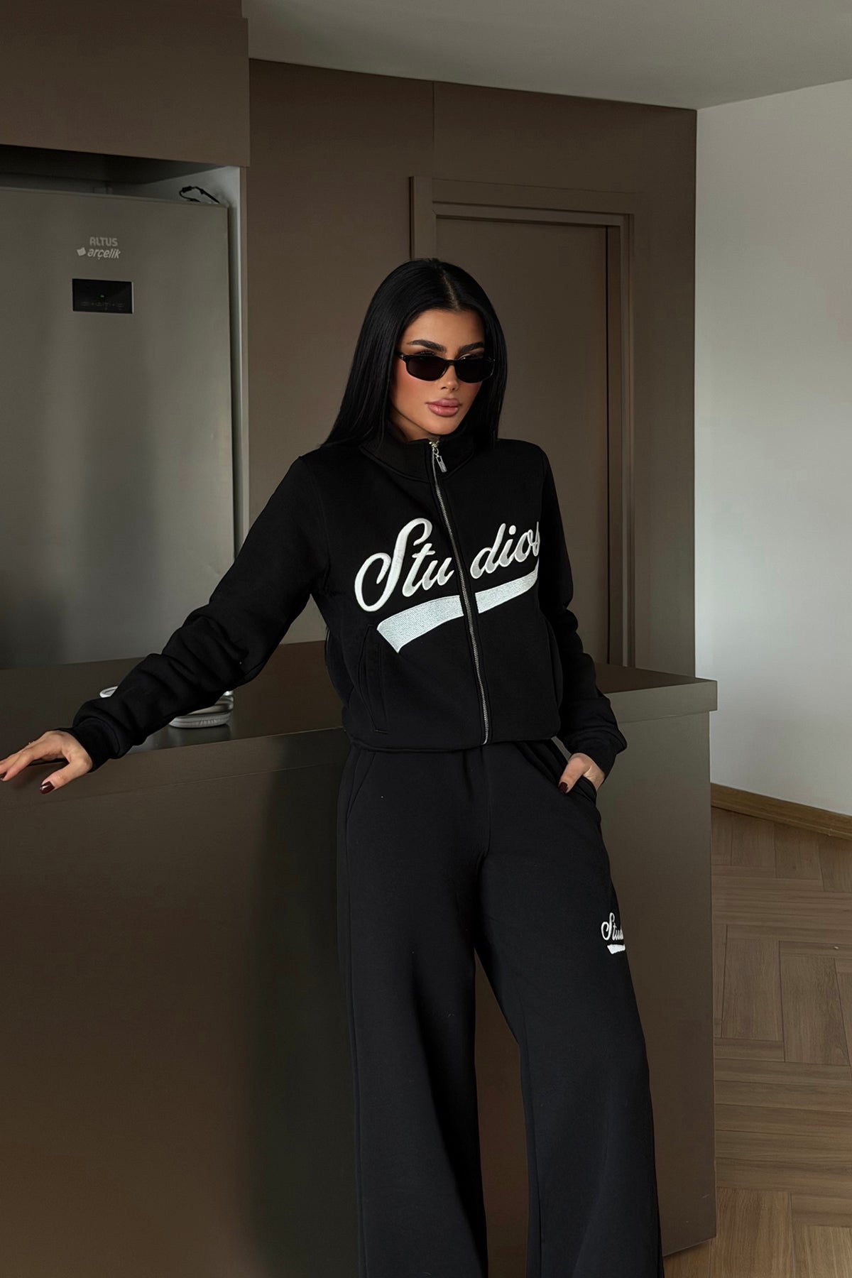 Siyah Studioy Eşofman Takım ATE-4180