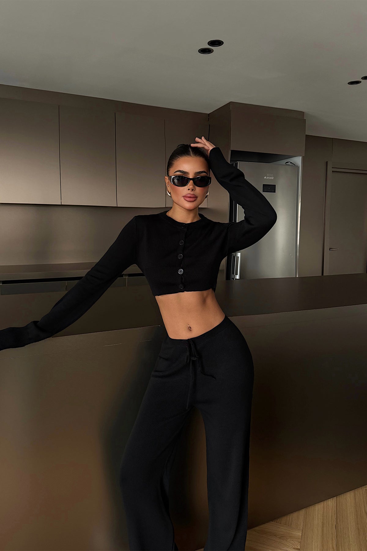 Siyah Nagina Triko Takım ATE-4400