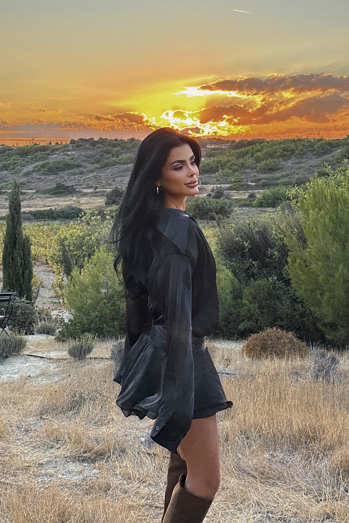 Siyah Nubyen Mini Elbise ATE-3650