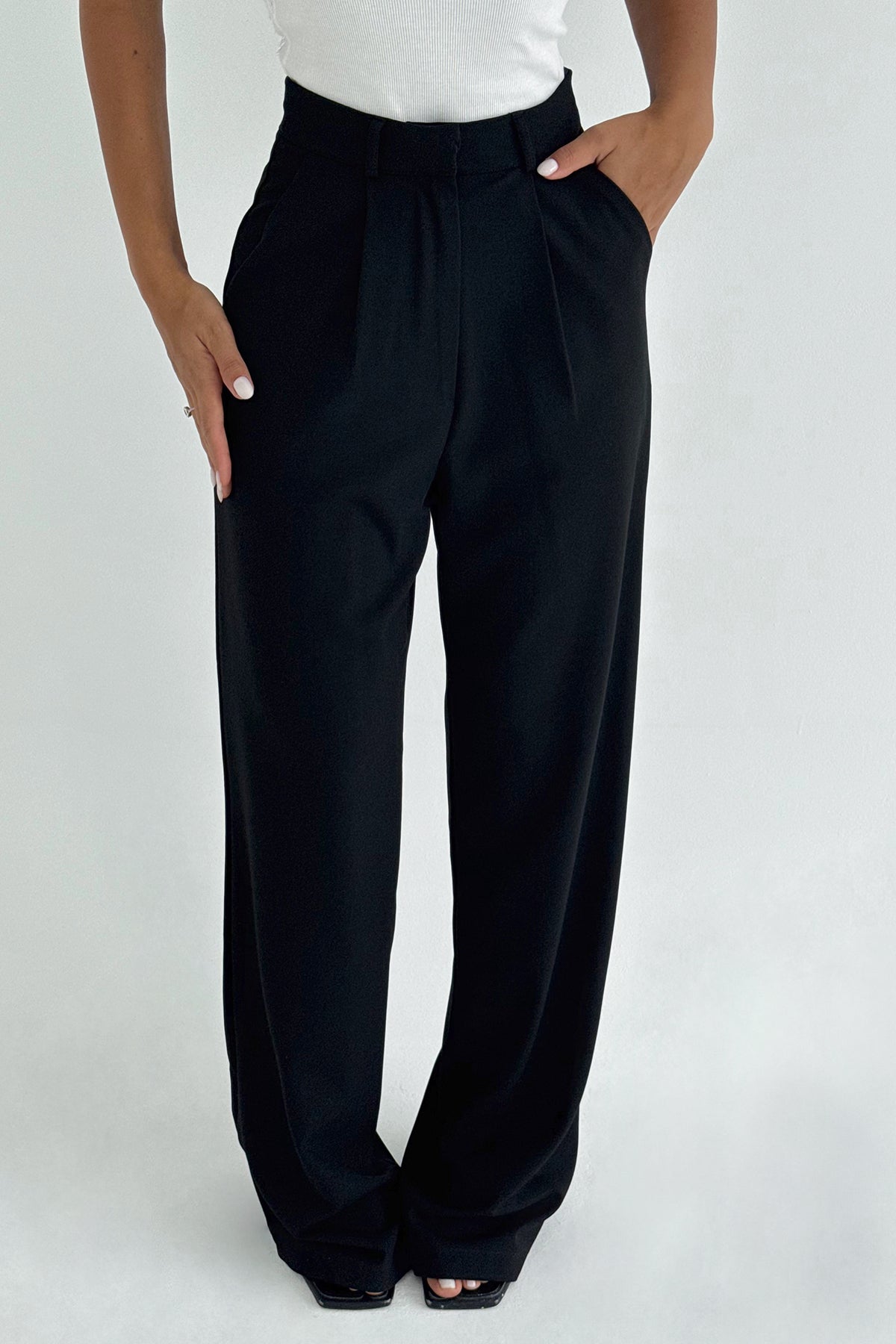 Siyah Sorine Yüksel Bel Pantolon ATE-2993