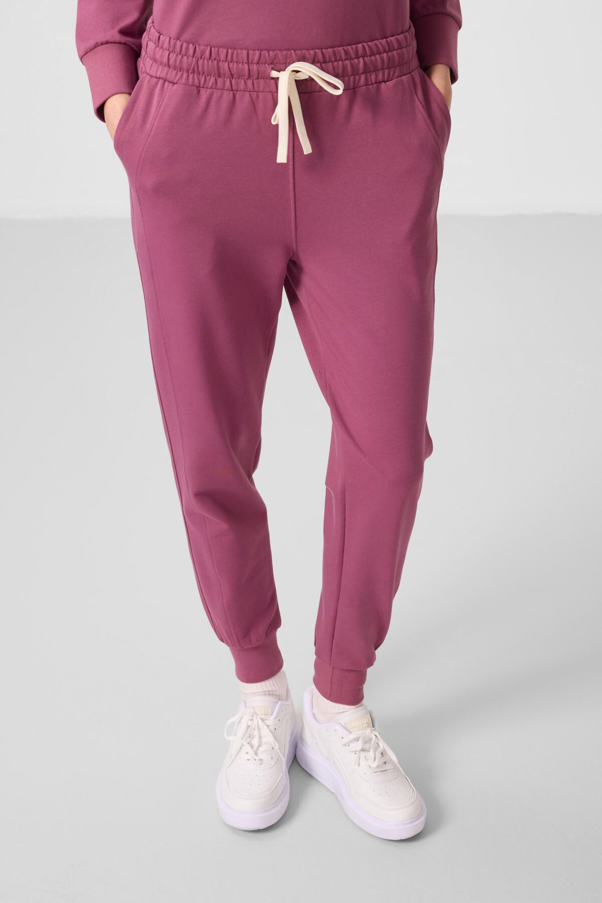 Soft Vişne Kapüşonlu Oversize Kadın Eşofman Takım - 95336