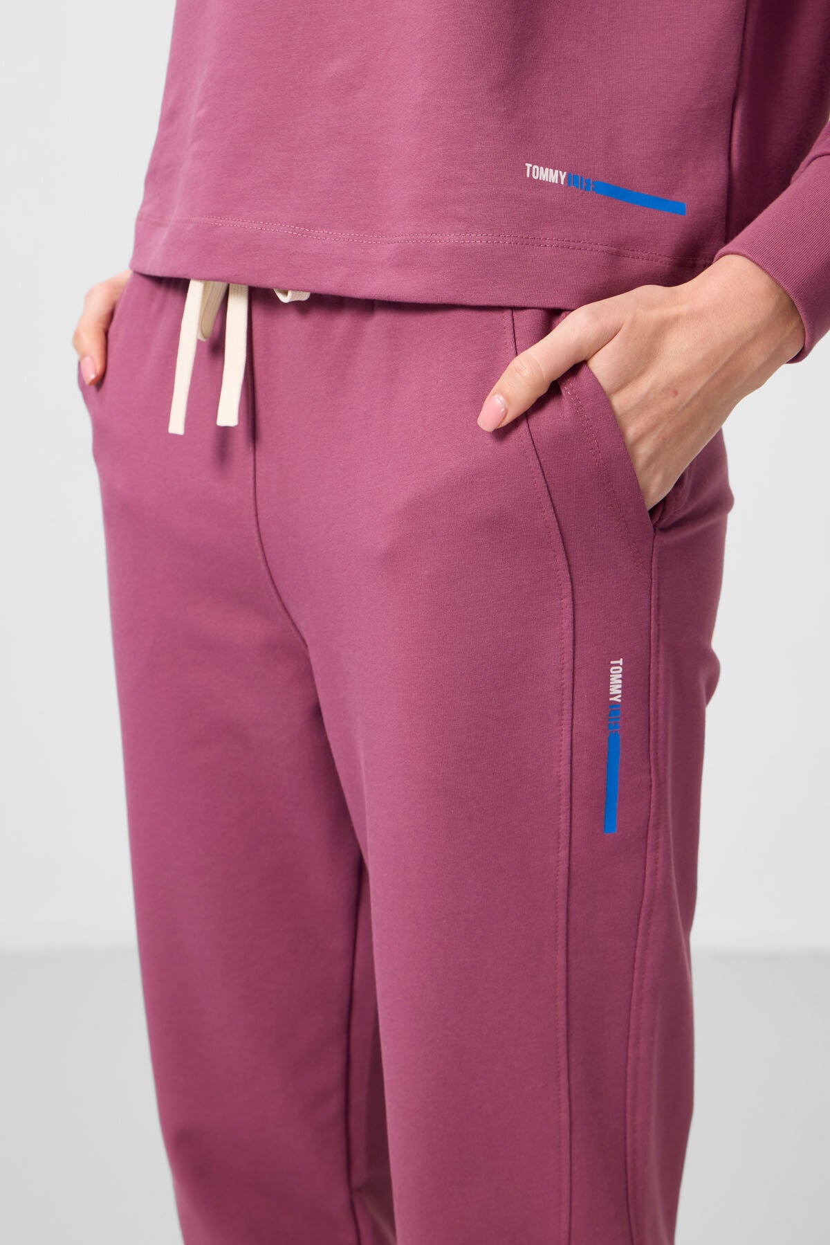 Soft Vişne Kapüşonlu Oversize Kadın Eşofman Takım - 95336