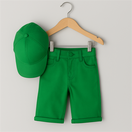 Şort ve Şapka Takımı Yeşil 8 Yaş