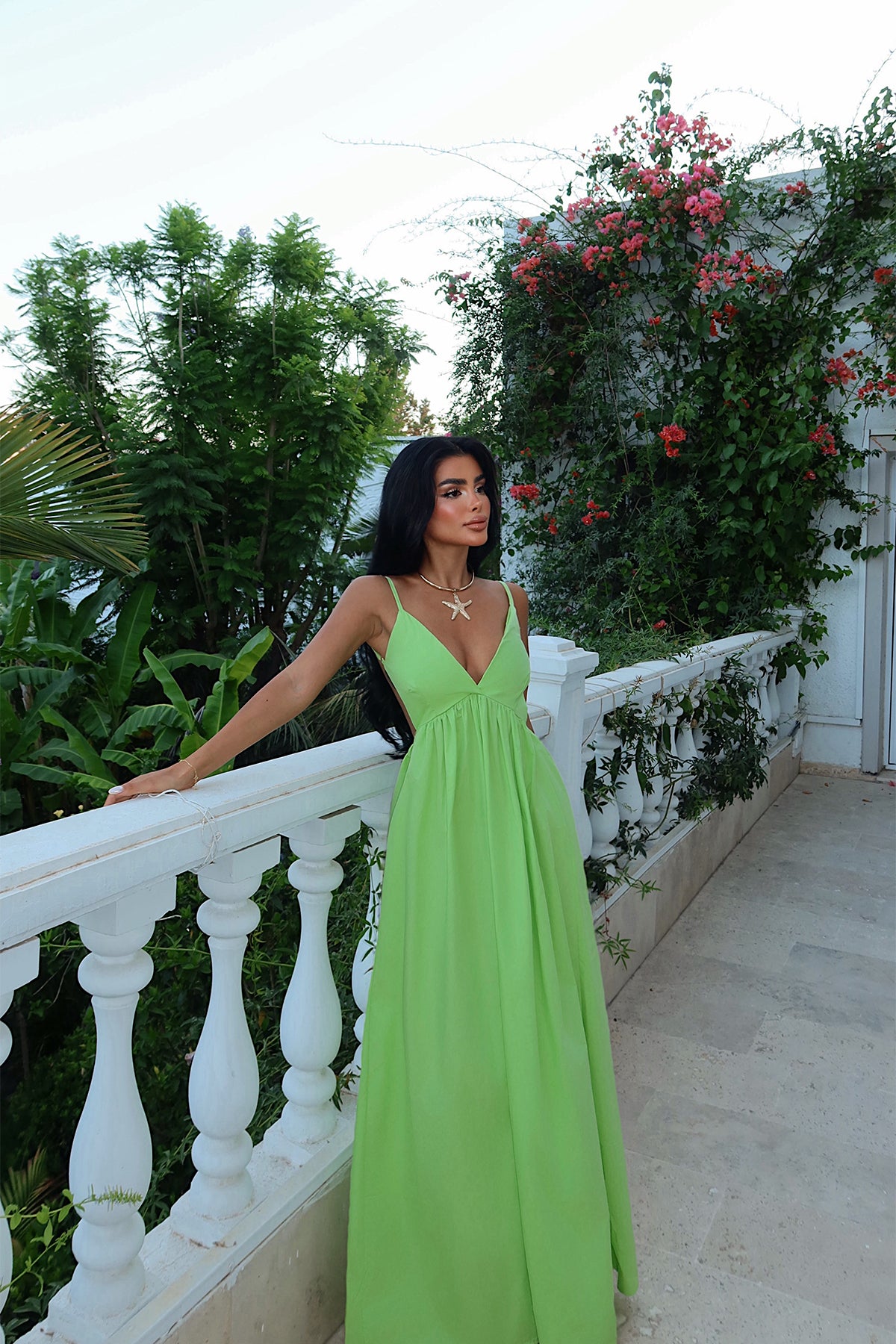 Su Yeşili Stevie Uzun Elbise ATE-1372