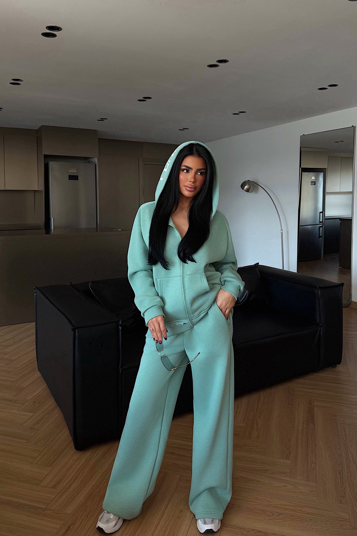 Su Yeşili Bonny Fermuarlı Eşofman Takımı ATE-3872