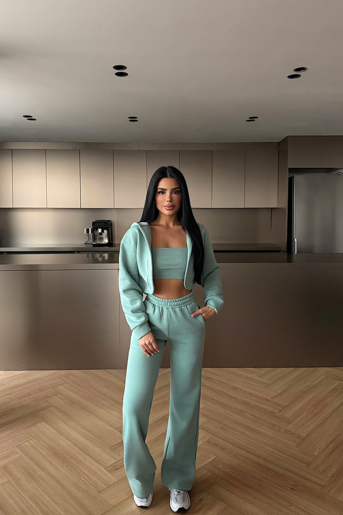 Su Yeşili Zahara Üçlü Eşofman Takımı ATE-4814