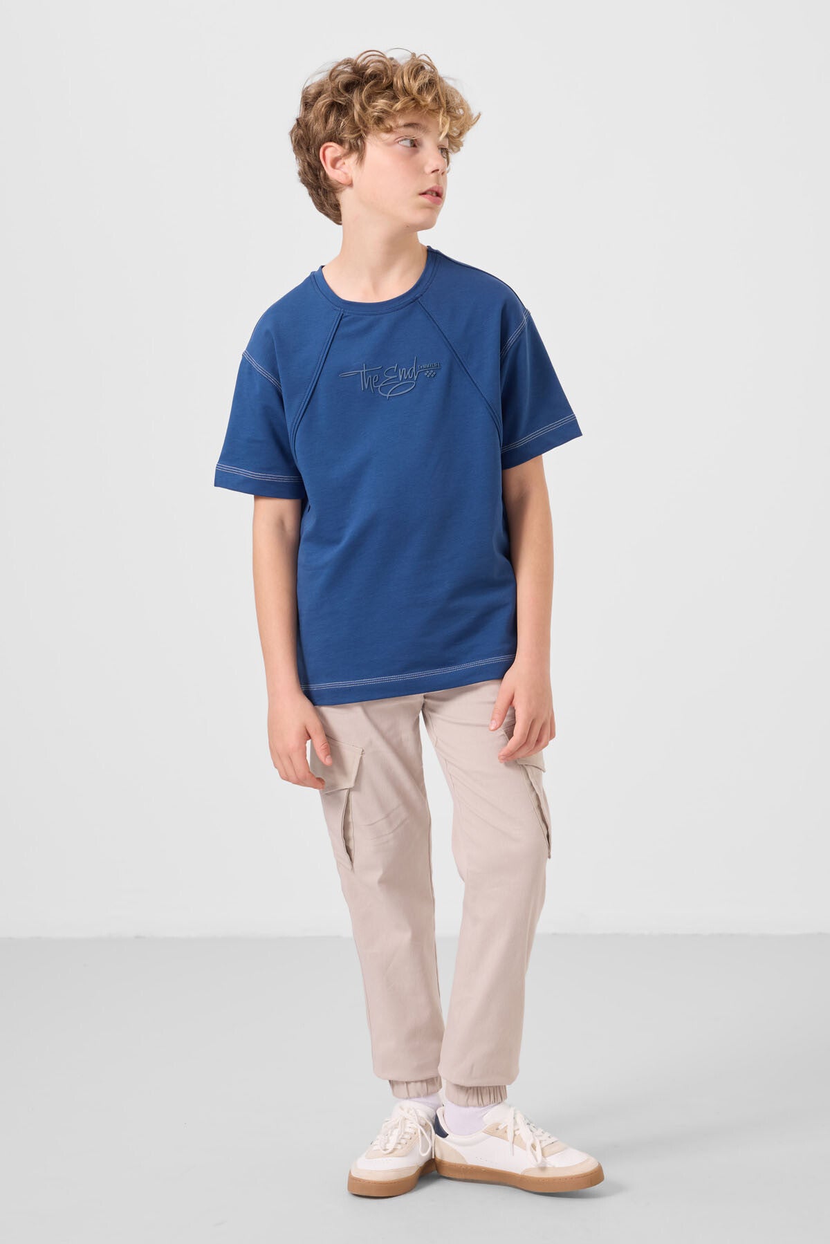 Taş Standart Fit Dokuma Hafif Esnek Chino Erkek Çocuk Pantolon - 11271