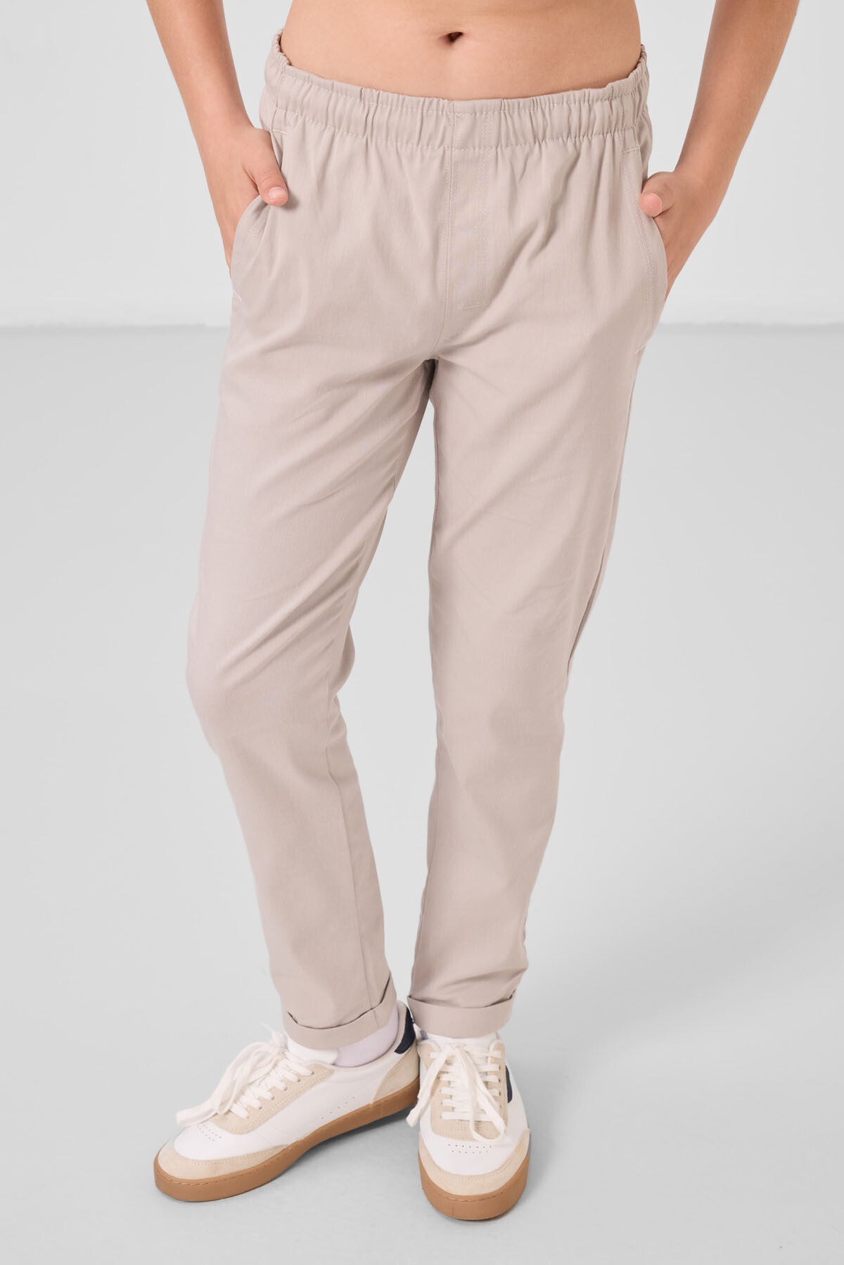 Taş Standart Fit Dokuma Hafif Esnek Chino Erkek Çocuk Pantolon - 11272