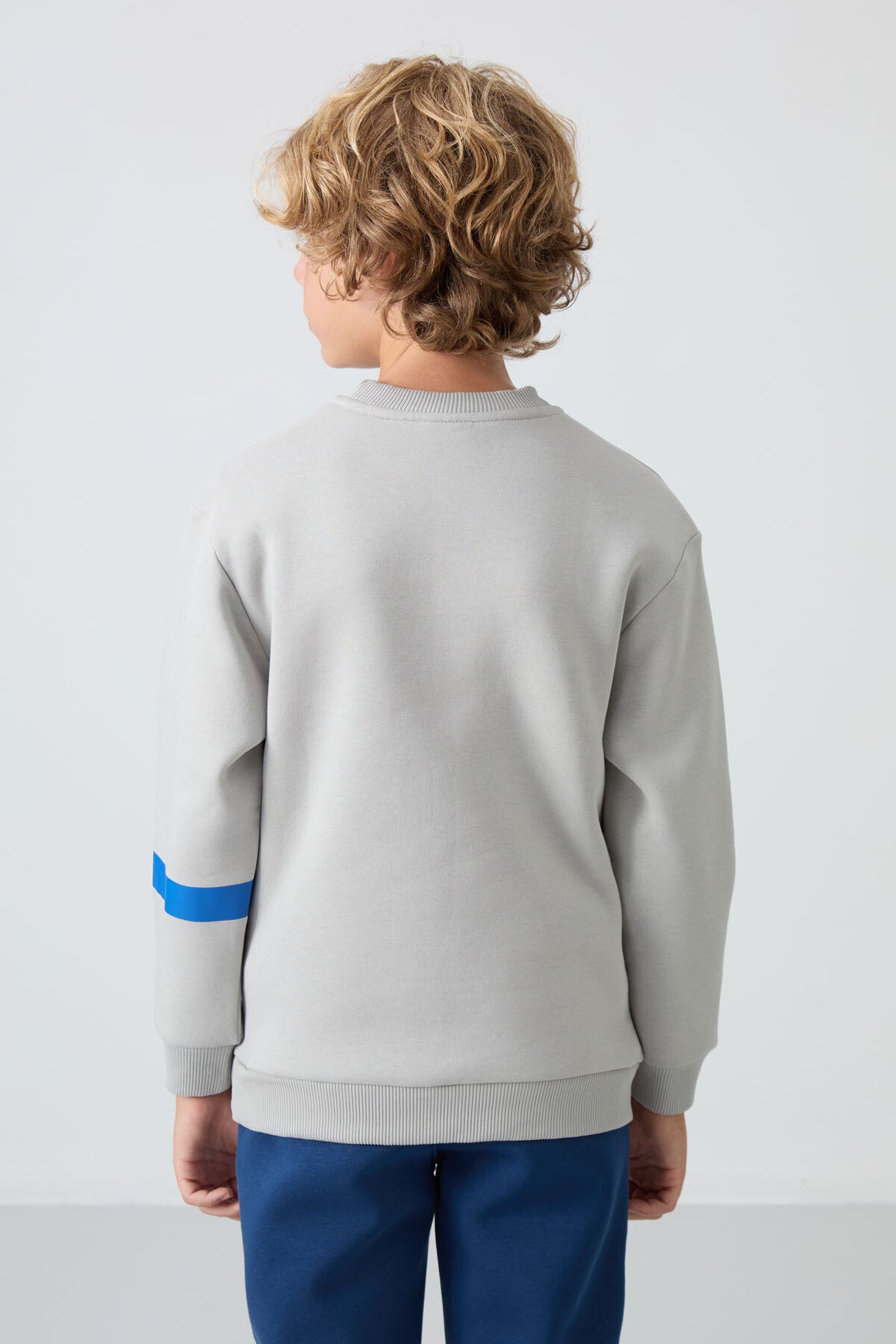 Taş Pamuklu Kalın İçi Tüylü Yumuşak Dokulu Standart Fit Baskılı Erkek Çocuk Sweatshirt - 11238