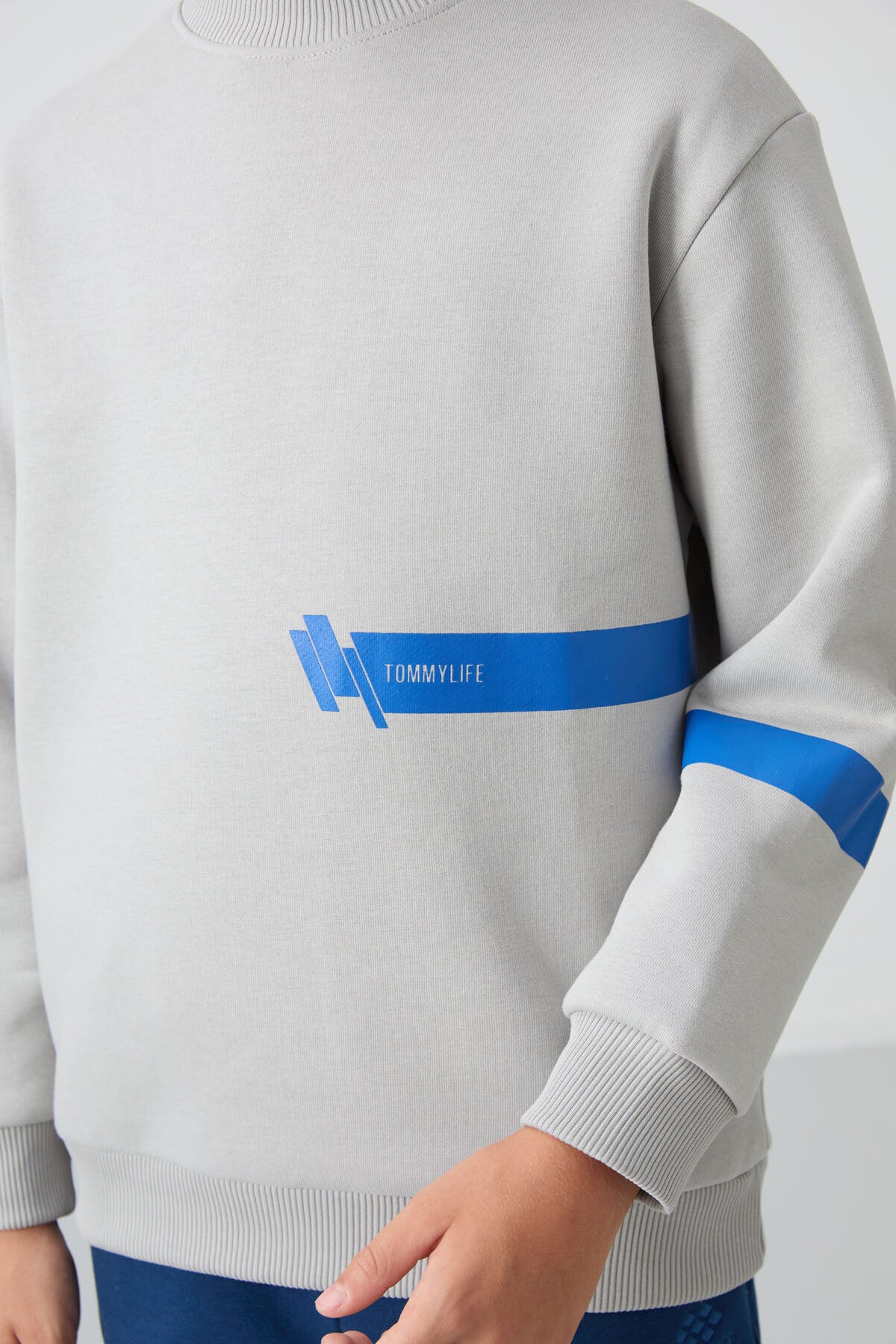 Taş Pamuklu Kalın İçi Tüylü Yumuşak Dokulu Standart Fit Baskılı Erkek Çocuk Sweatshirt - 11238