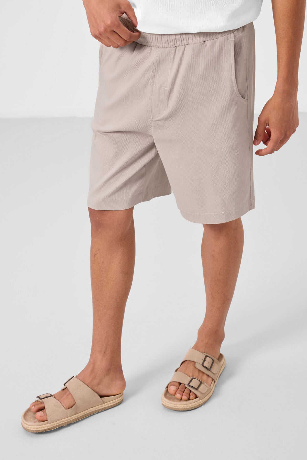 Taş Standart Fit Dokuma Hafif Esnek Chino Erkek Şort - 81289
