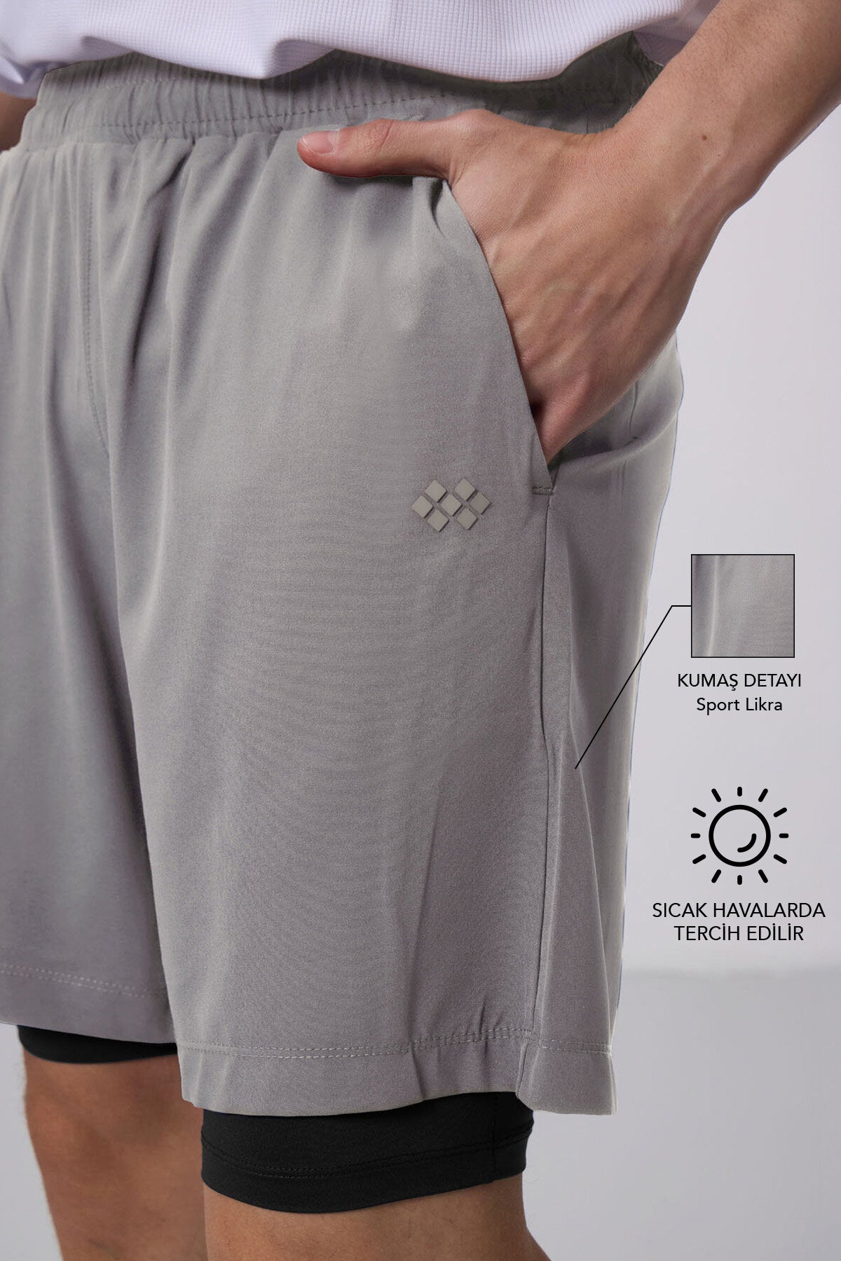 Taş İnce Yumuşak Standart Fit Erkek Taytlı Şort - 81287