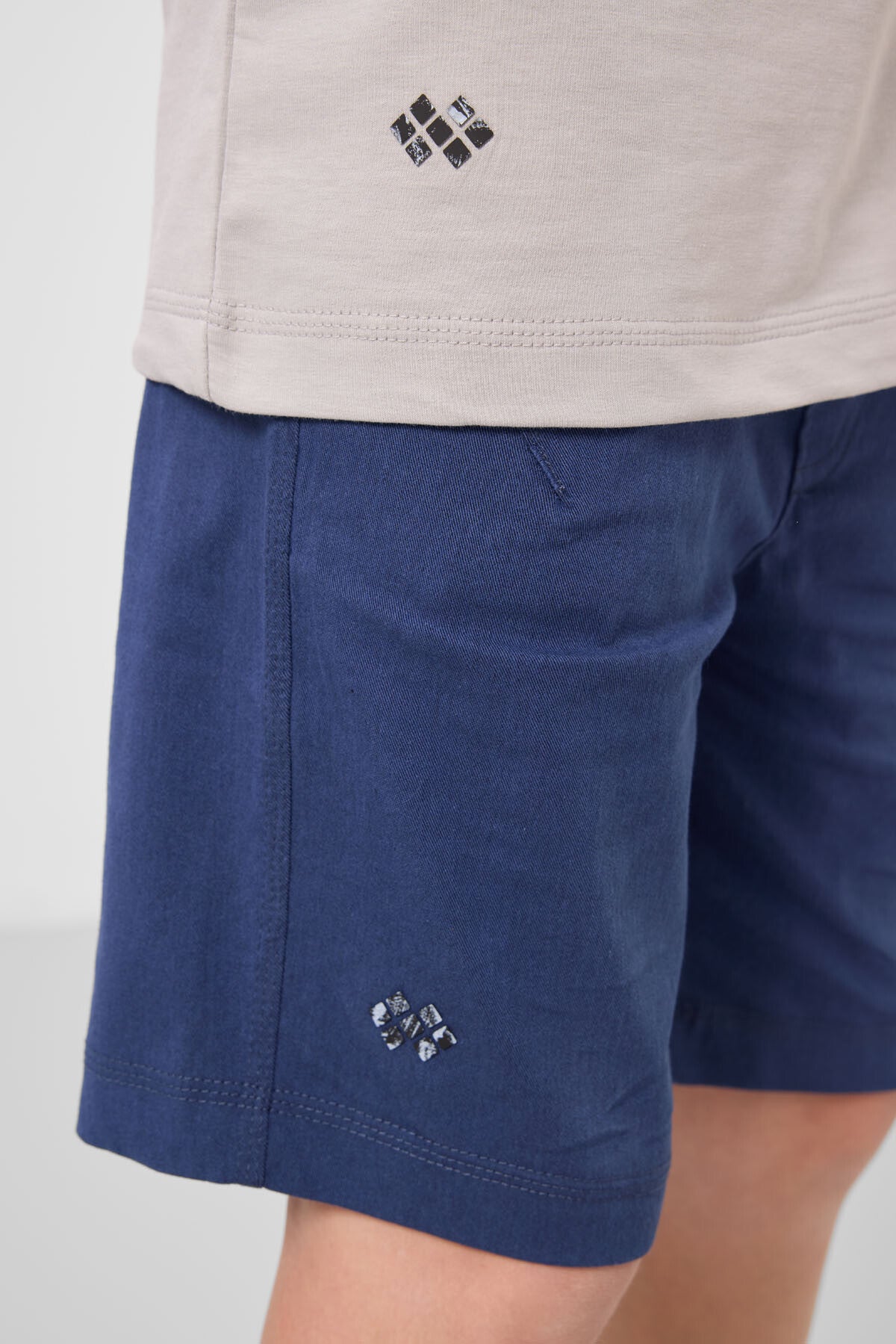 Taş-Parlament Pamuklu Oversize Fit Dokuma Hafif Esnek Chino Erkek Çocuk Şort Takım - 11277