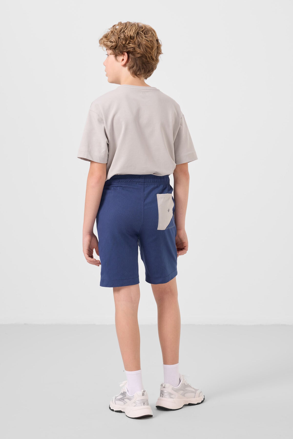 Taş-Parlament Pamuklu Oversize Fit Dokuma Hafif Esnek Chino Erkek Çocuk Şort Takım - 11278
