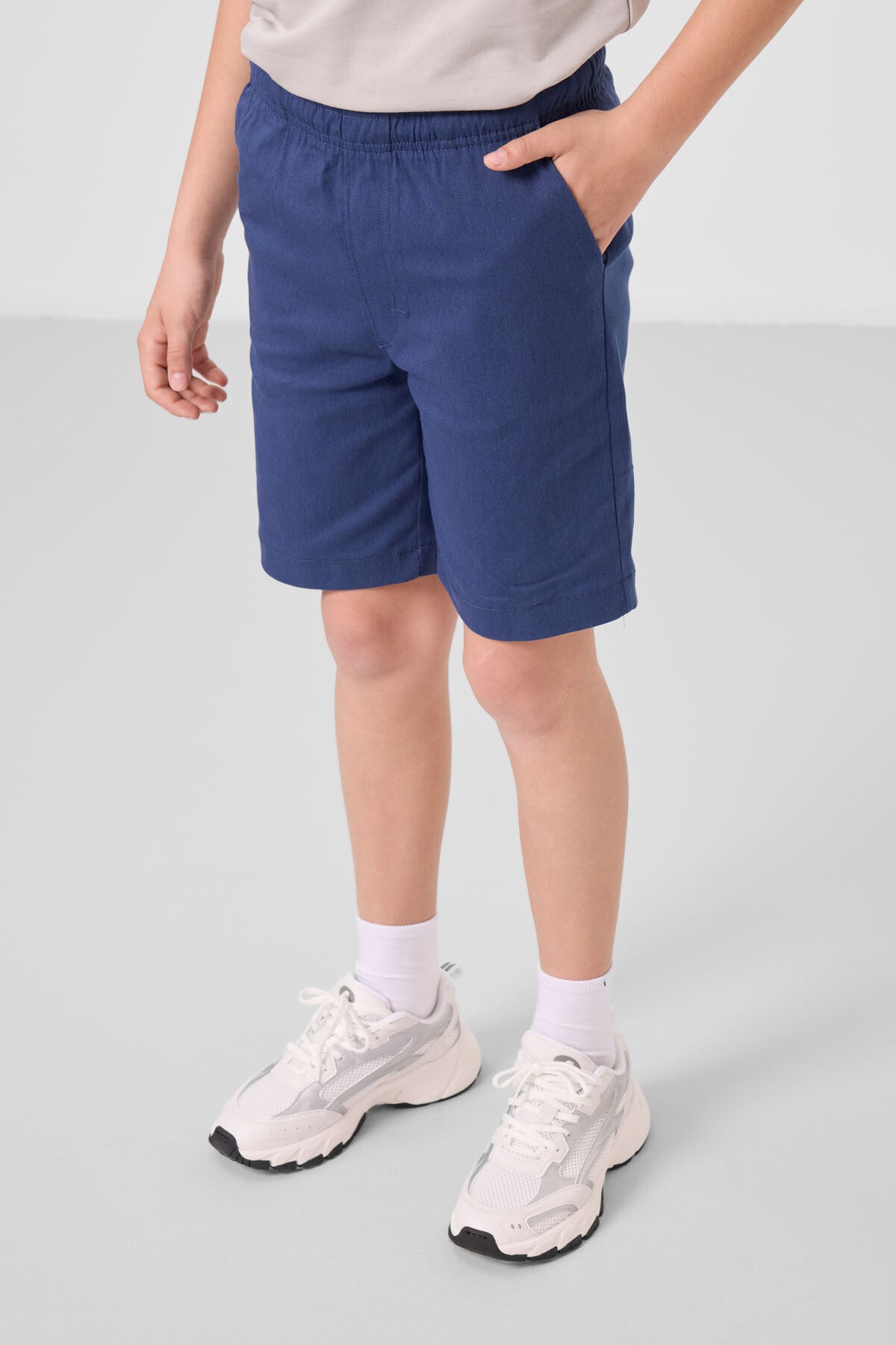 Taş-Parlament Pamuklu Oversize Fit Dokuma Hafif Esnek Chino Erkek Çocuk Şort Takım - 11278