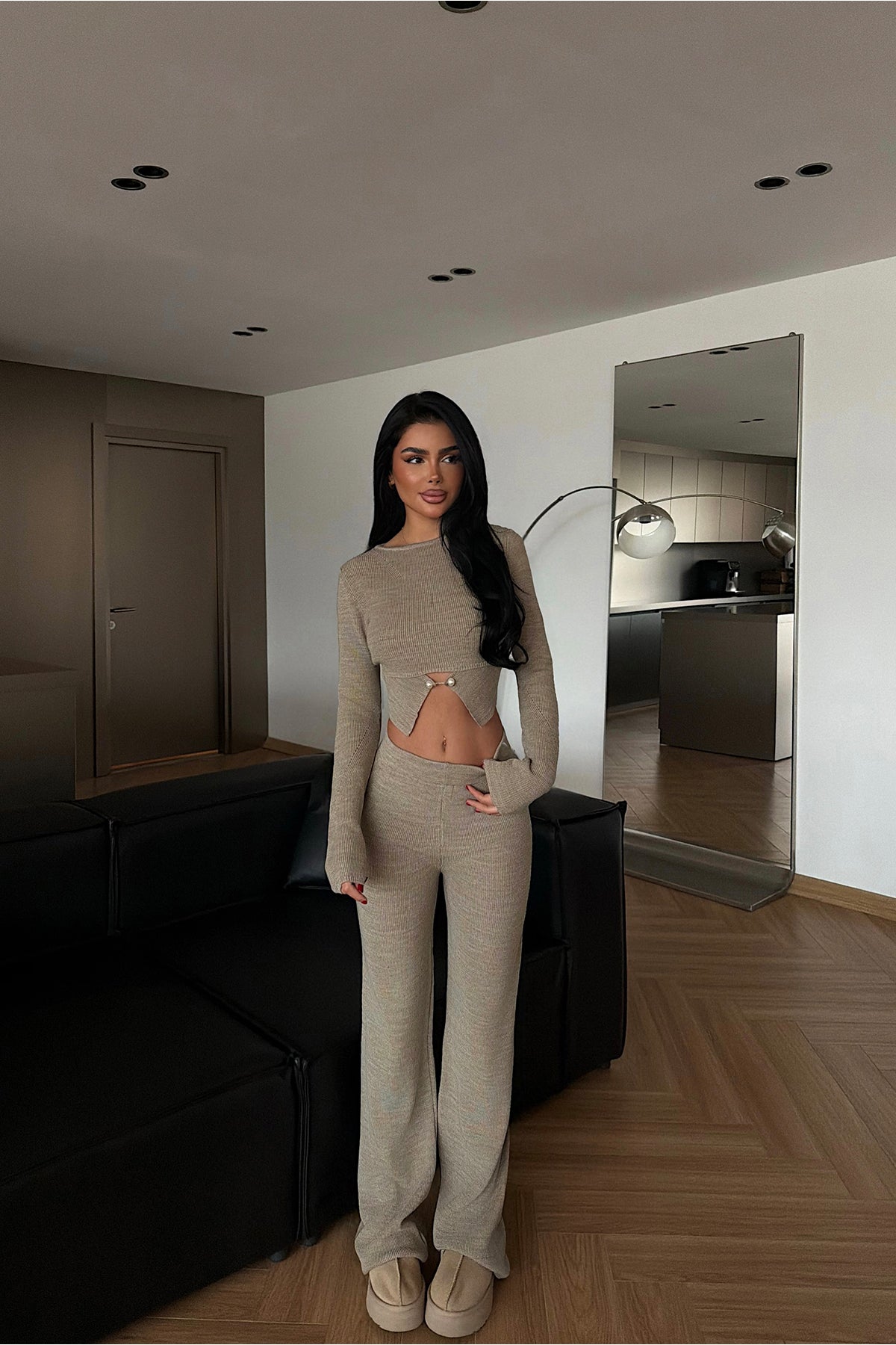 Taş Rengi Octavia Triko Takım ATE-4440