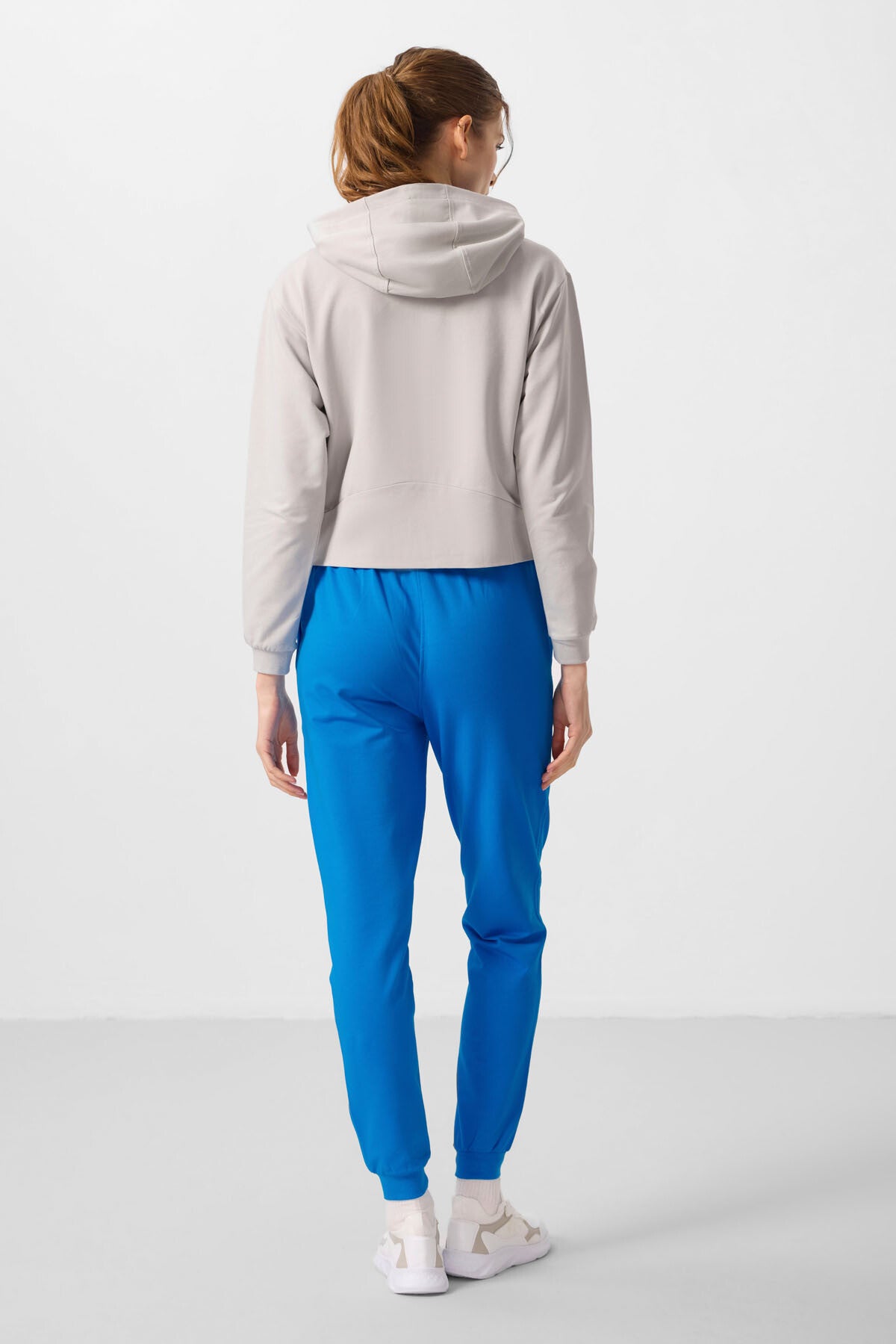 Taş-Saks Kapüşonlu Fermuarlı Oversize Kadın Eşofman Takım - 95328