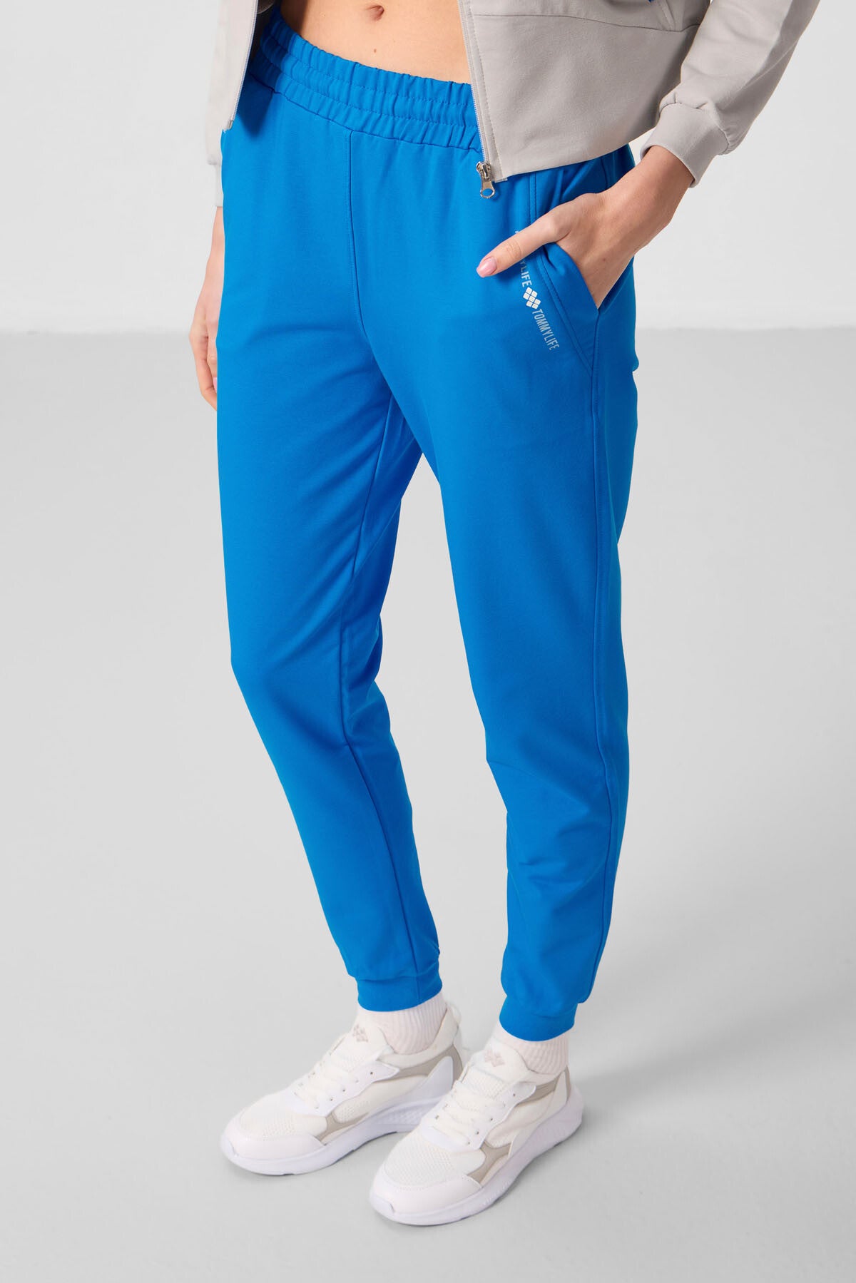 Taş-Saks Kapüşonlu Fermuarlı Oversize Kadın Eşofman Takım - 95328