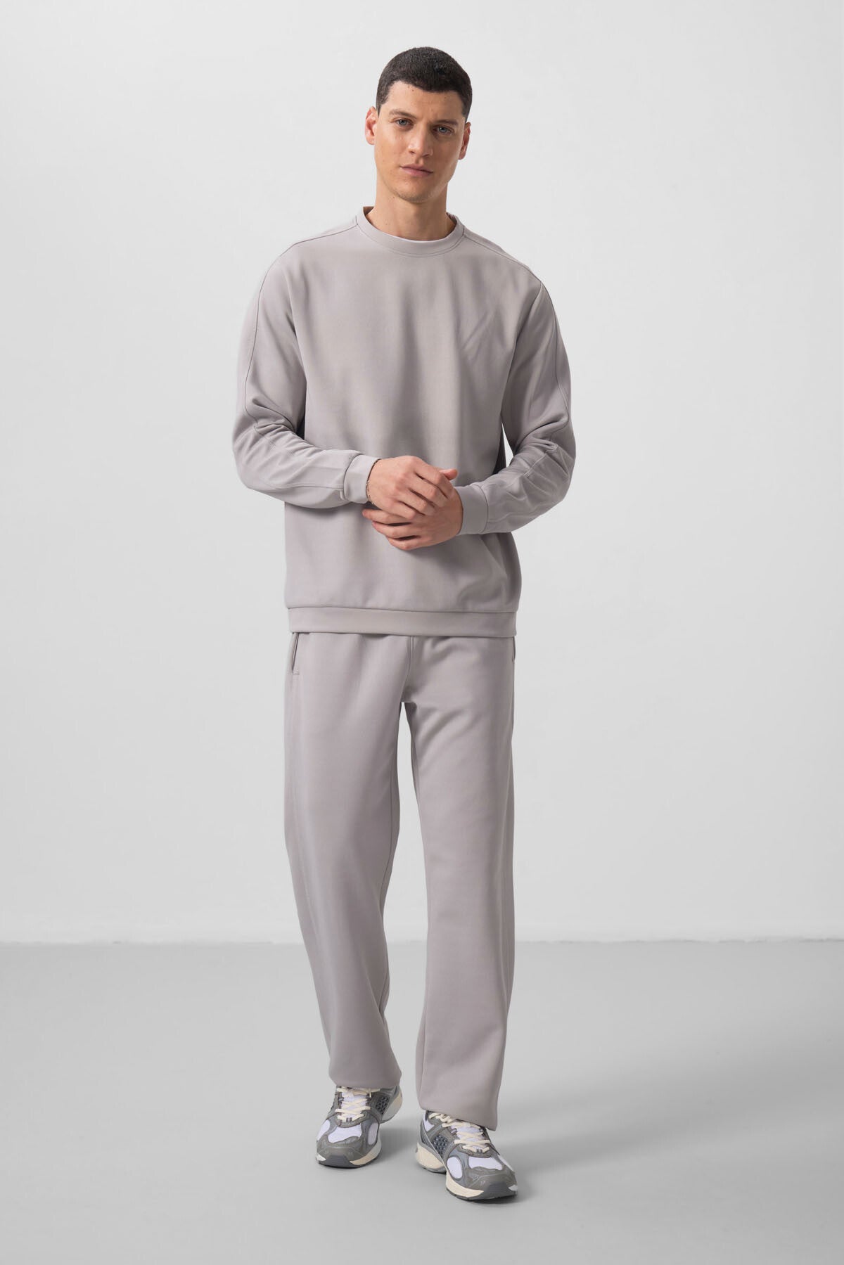 Taş Yüzeyi Dokulu Oversize Erkek Eşofman Takım - 85275