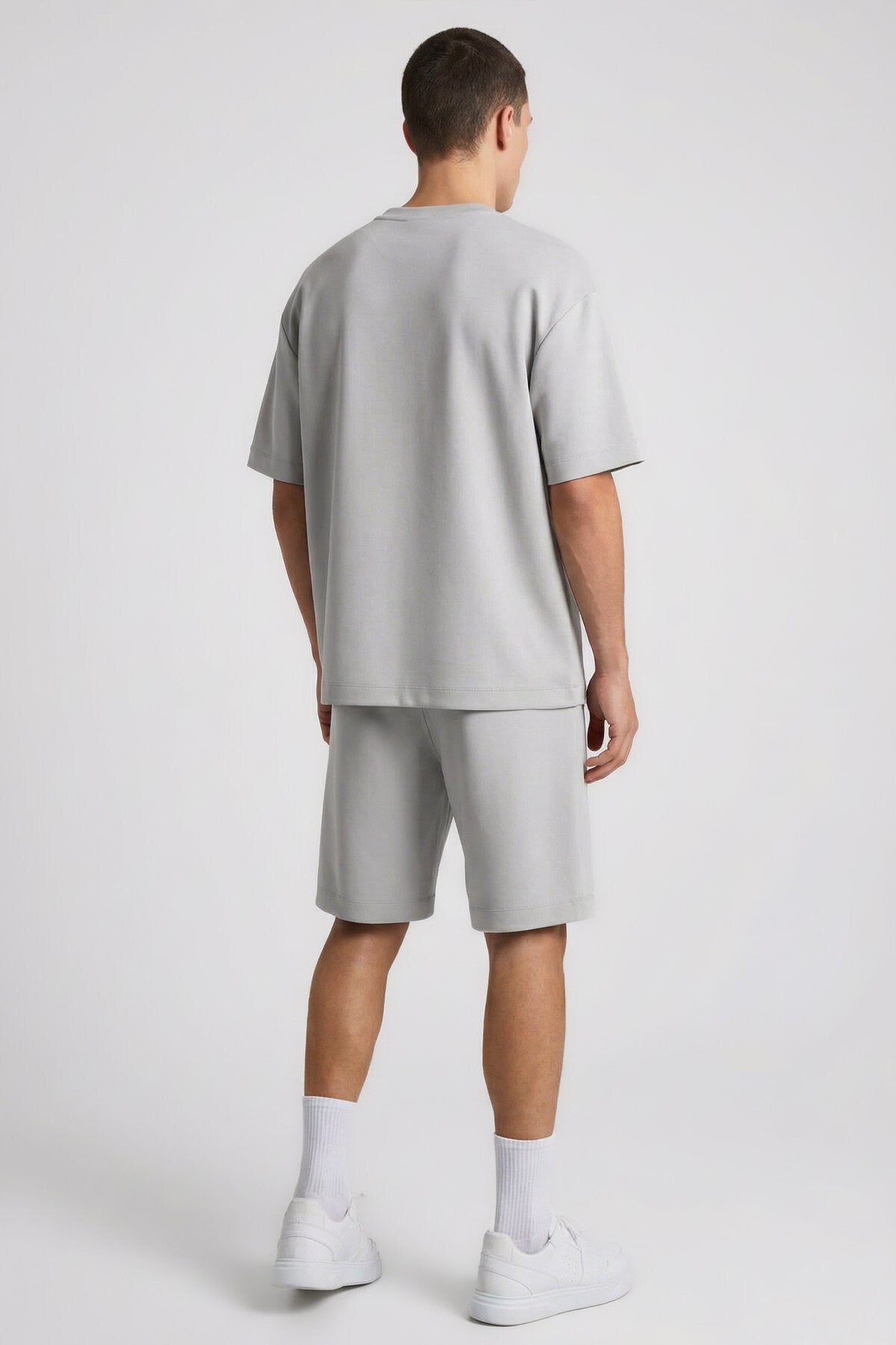 Taş Oversize Fit Basic Erkek Şort Takım - 85292
