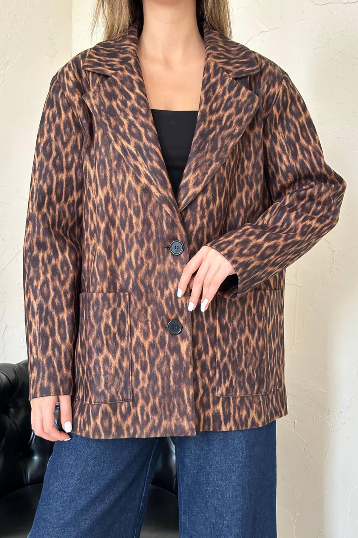 Toptan Leopar Leopar Ceket