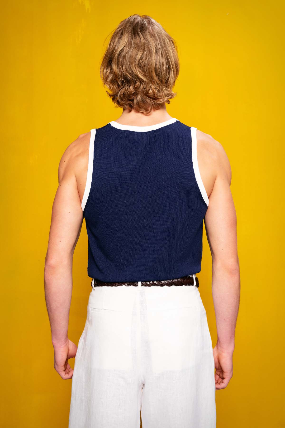 TRİKO KOLSUZ LACİVERT T-SHIRT