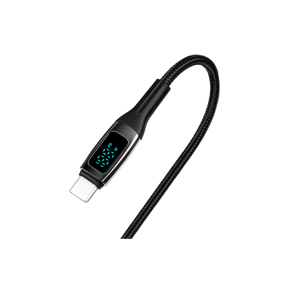 ttec AlumiCable LCD USB-C – USB-C 100W PD/QC 150cm Hızlı Şarj/Data Kablosu