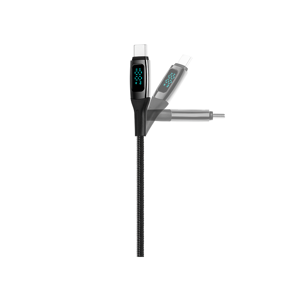 ttec AlumiCable LCD USB-C – USB-C 100W PD/QC 150cm Hızlı Şarj/Data Kablosu