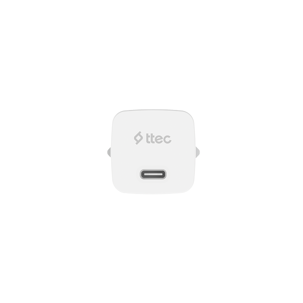 ttec SmartCharger GAN 30W PD Seyahat Hızlı Şarj Aleti + USB-C - Lightning 150cm Kablo Beyaz