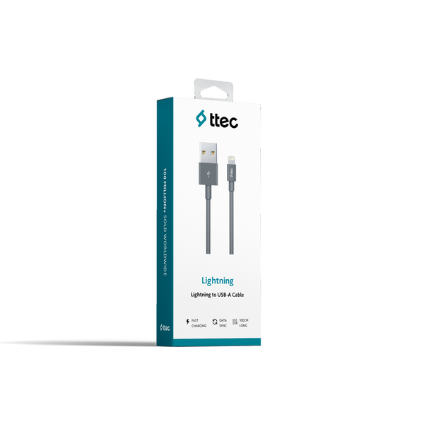 ttec USB-A - Lightning Şarj Kablosu- Gri