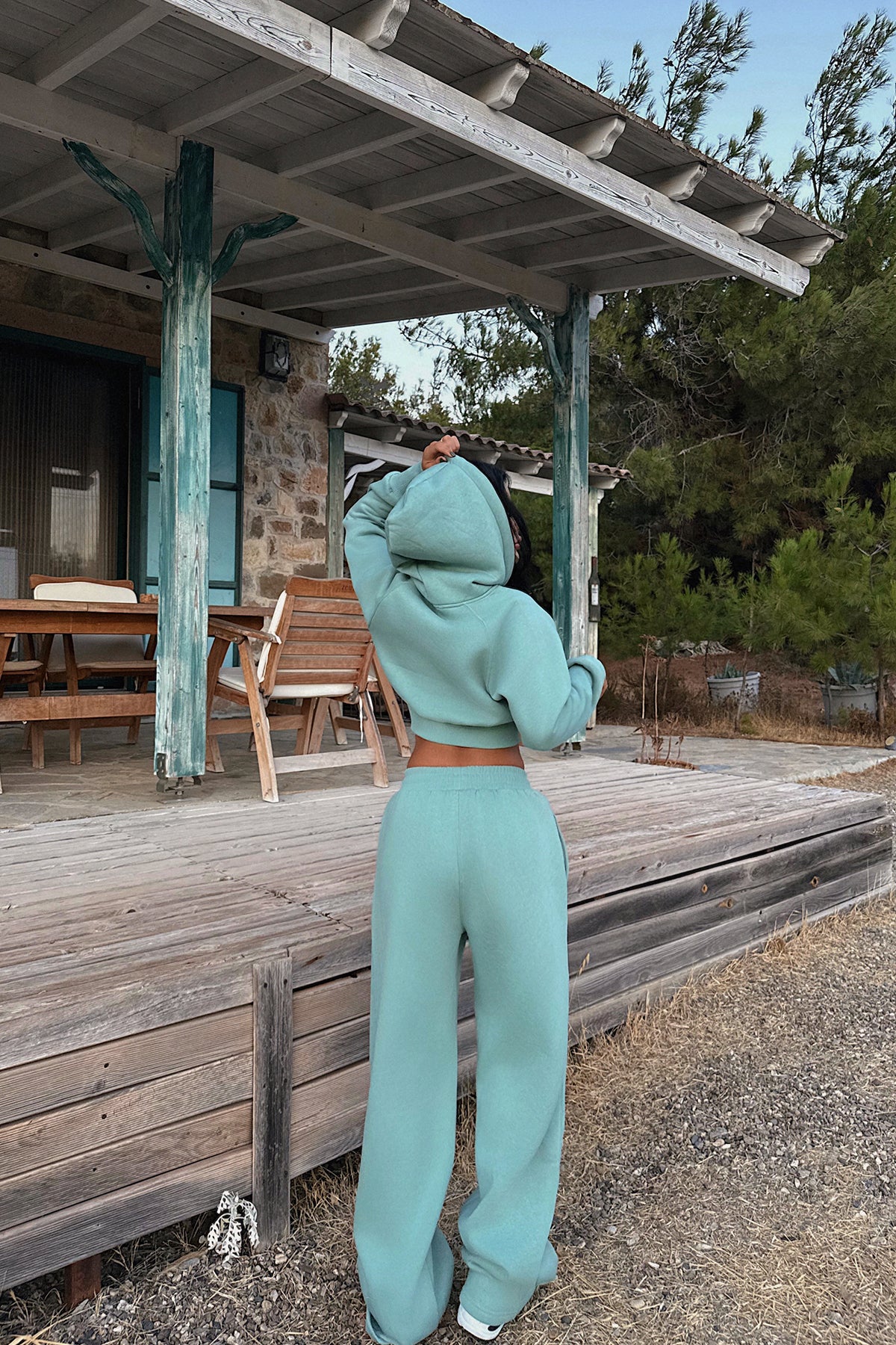 Turkuaz Scarf Kapşonlu Eşofman Takım ATE-3691