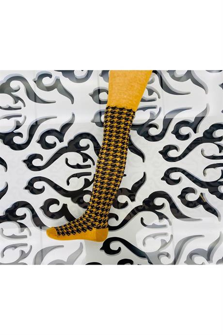 Kazayağı Desenli Külotlu Çorap Turuncu 4-5 Yaş