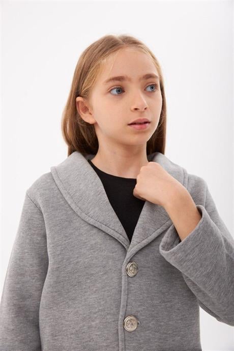 Unısex 3 Iplik Şardonlu Blazer Ceket Gri 6 Yaş