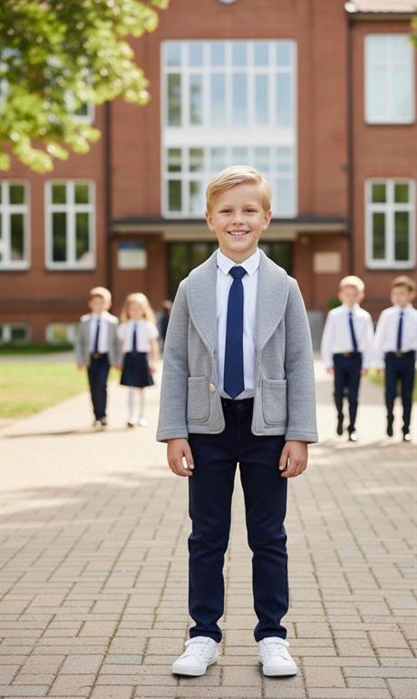 Unısex 3 Iplik Şardonlu Blazer Ceket Gri 12 Yaş