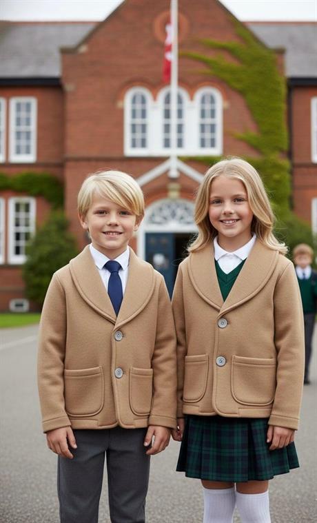 Unısex 3 Iplik Şardonlu Blazer Ceket Kahverengi 10 Yaş