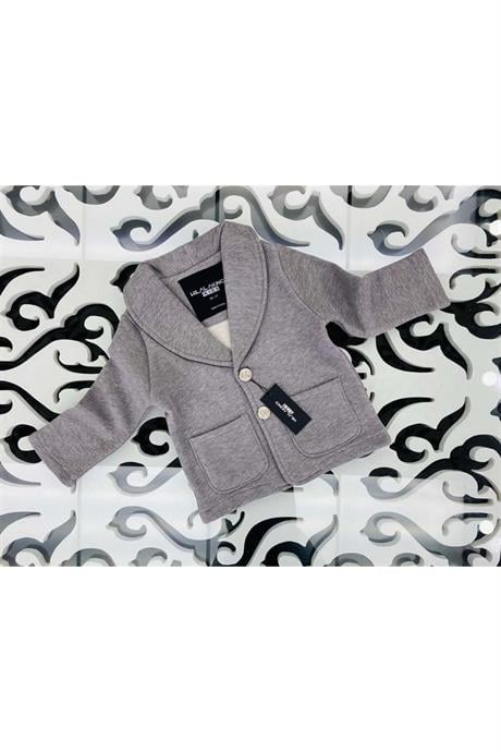Unısex 3 Iplik Şardonlu Blazer Ceket Gri 6 Yaş