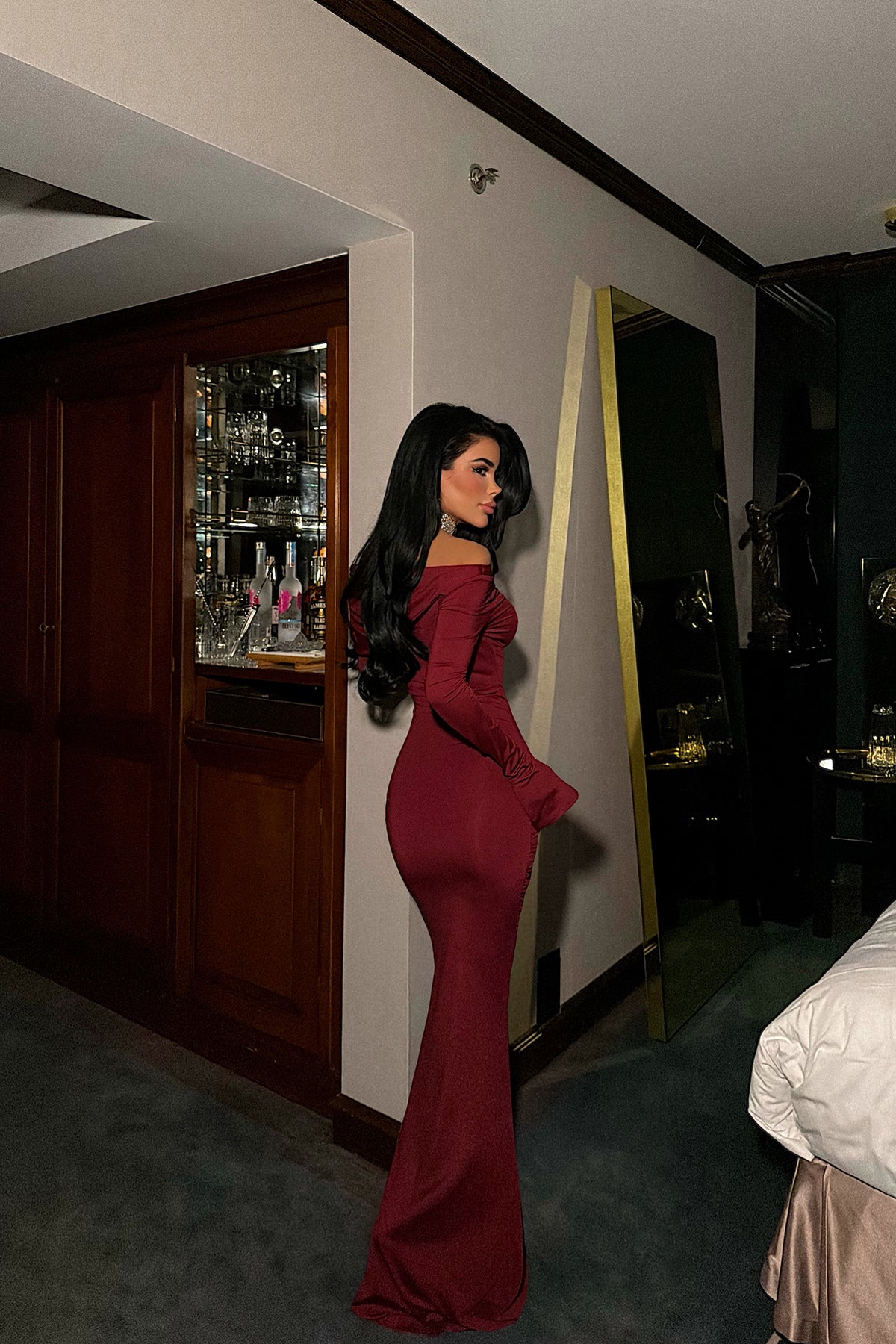 Vişne Çürüğü Eywa Uzun Elbise ATE-4002