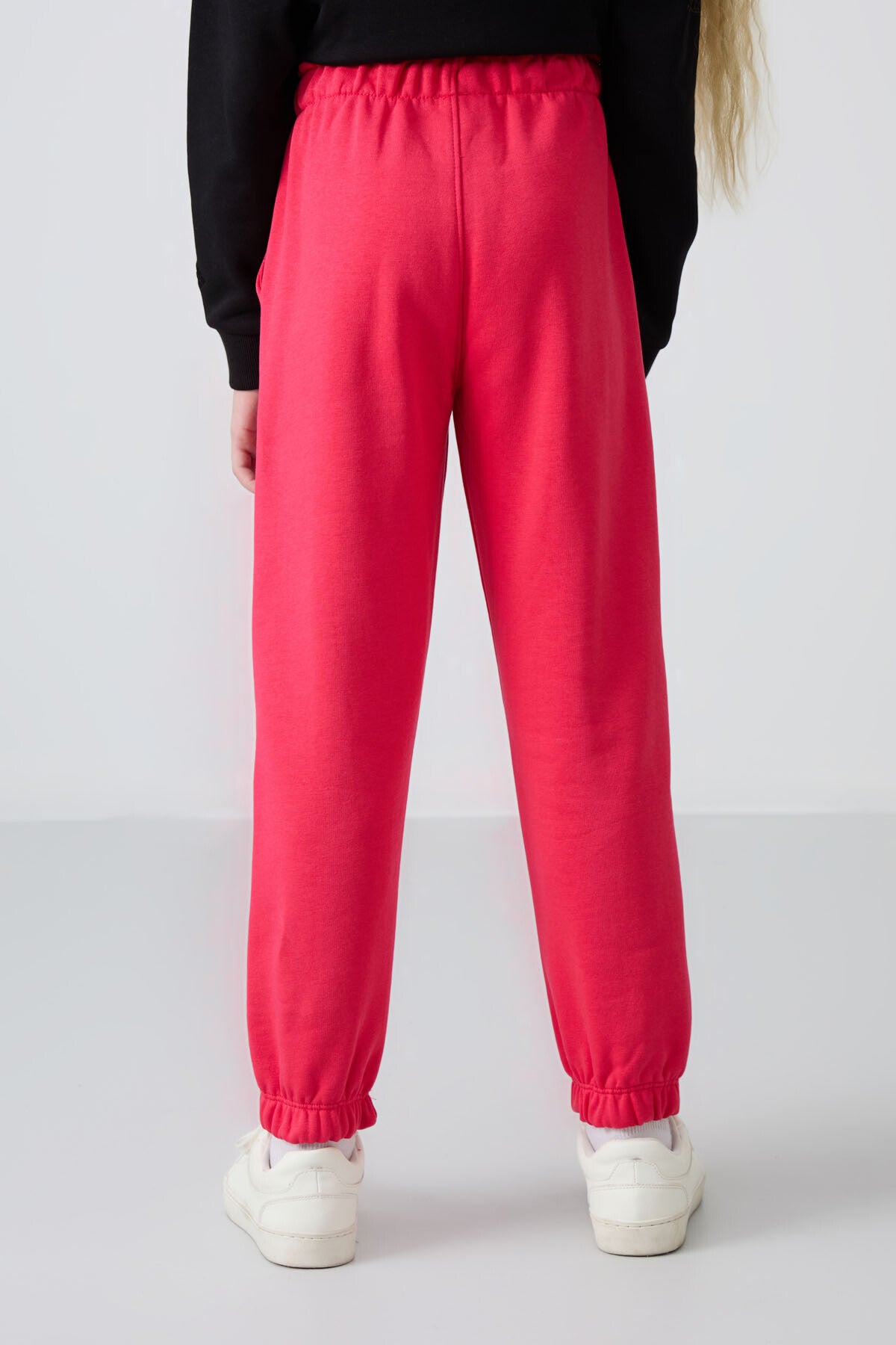 Viva Kırmızı Pamuklu İçi Tüylü Yumuşak Dokulu Standart Fit Nakışlı Kız Çocuk Eşofman Alt - 75158