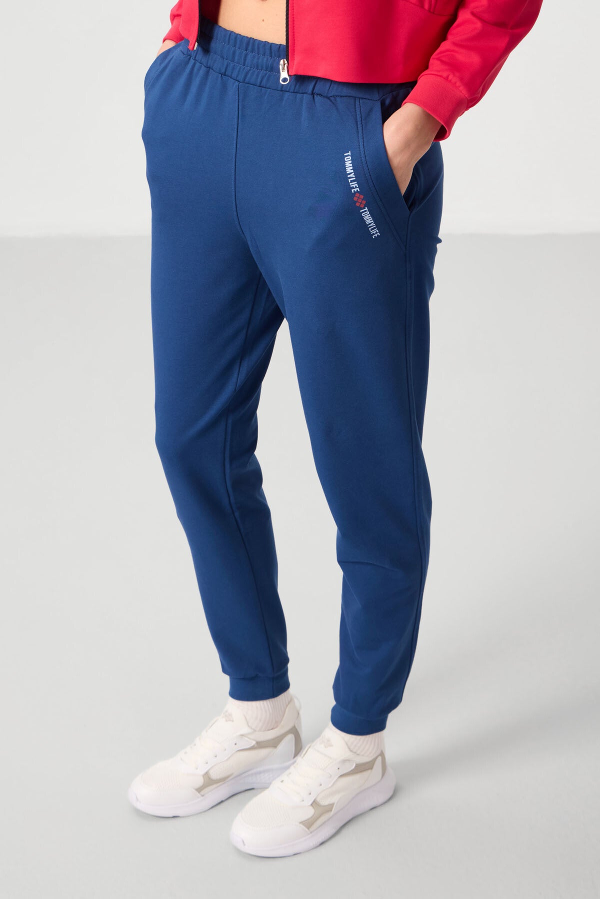 Viva Kırmızı-Parlament Kapüşonlu Fermuarlı Oversize Kadın Eşofman Takım - 95328