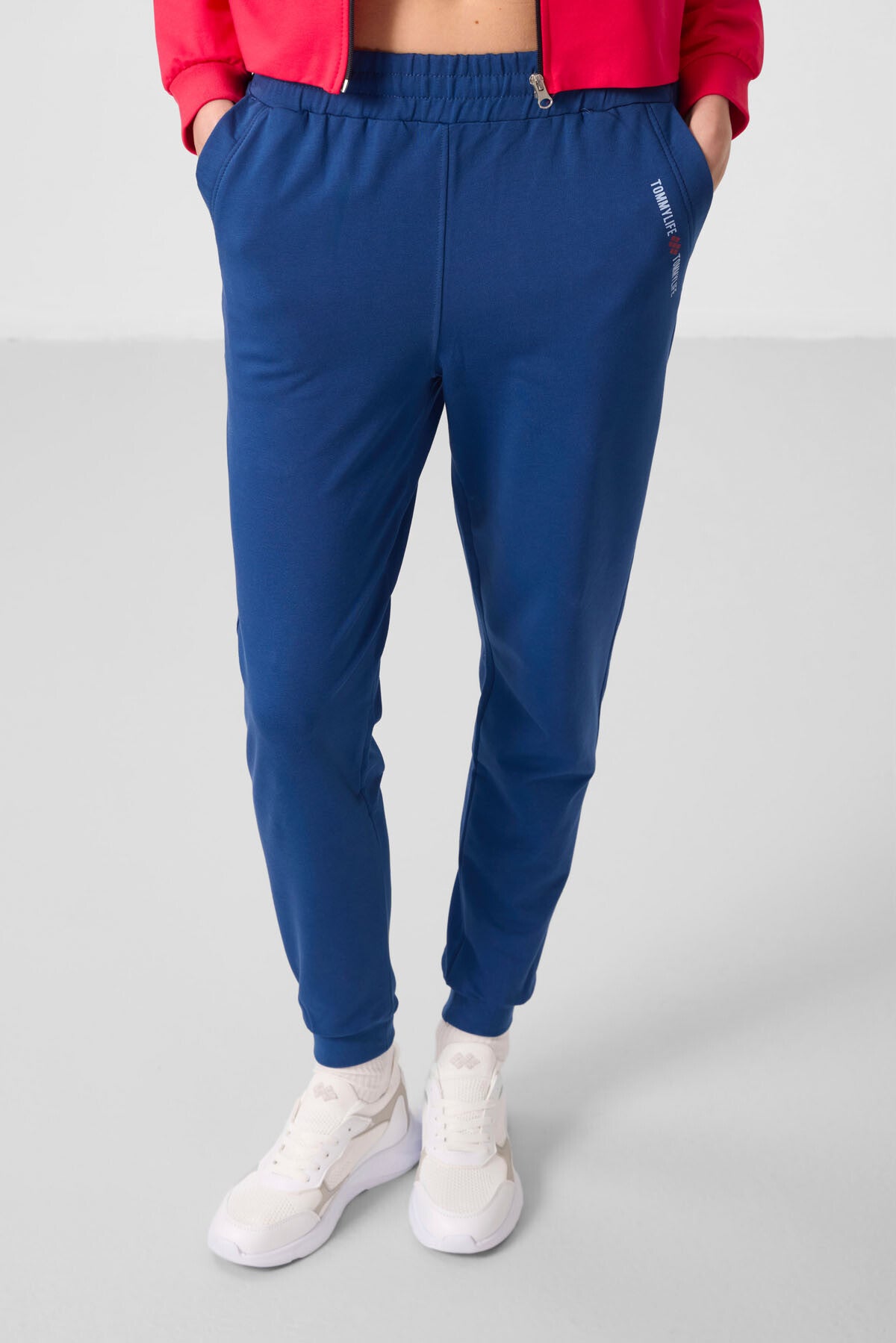 Viva Kırmızı-Parlament Kapüşonlu Fermuarlı Oversize Kadın Eşofman Takım - 95328