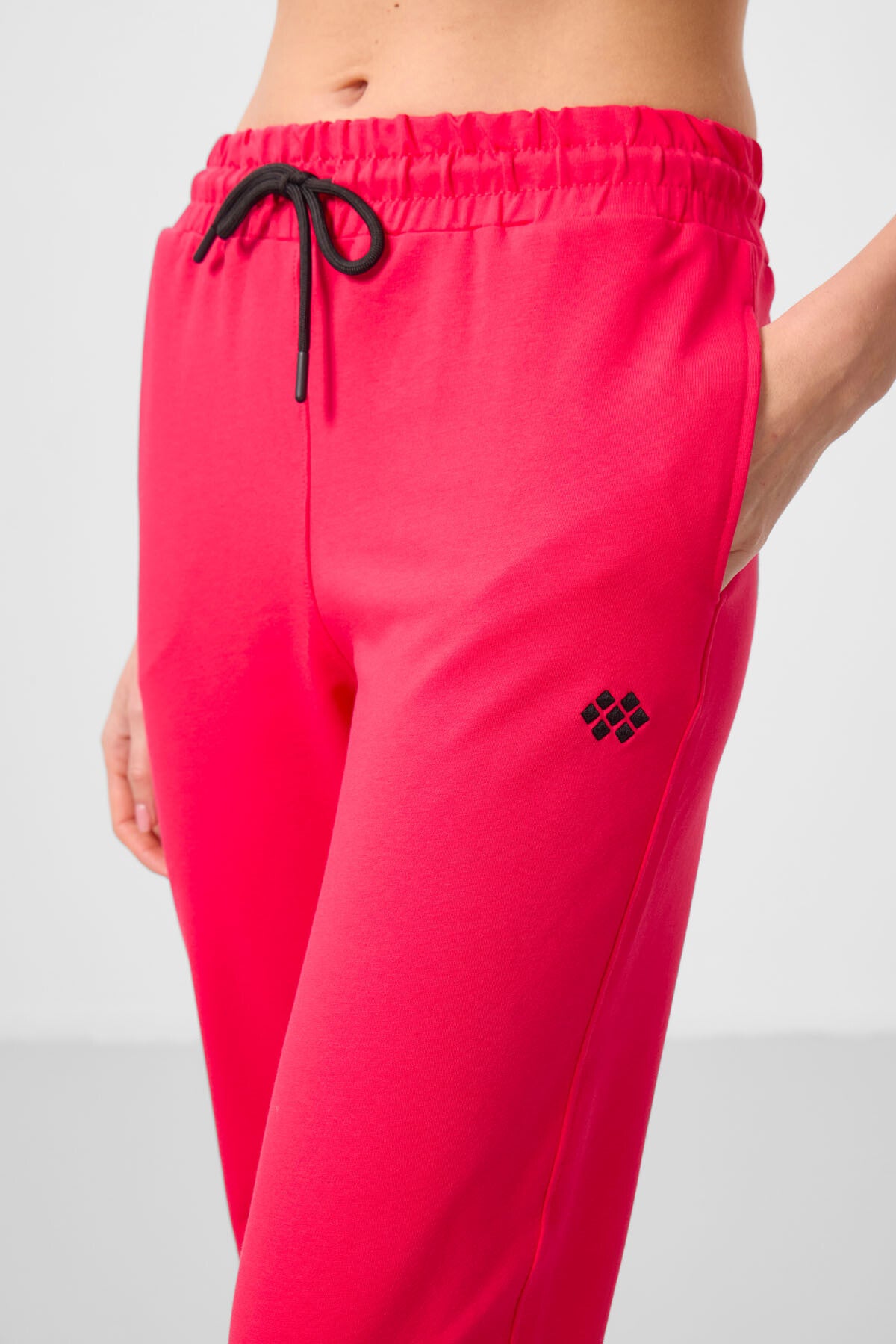 Viva Kırmızı Dik Yaka Fermuarlı Rahat Form Kadın Eşofman Tunik Takım - 95345