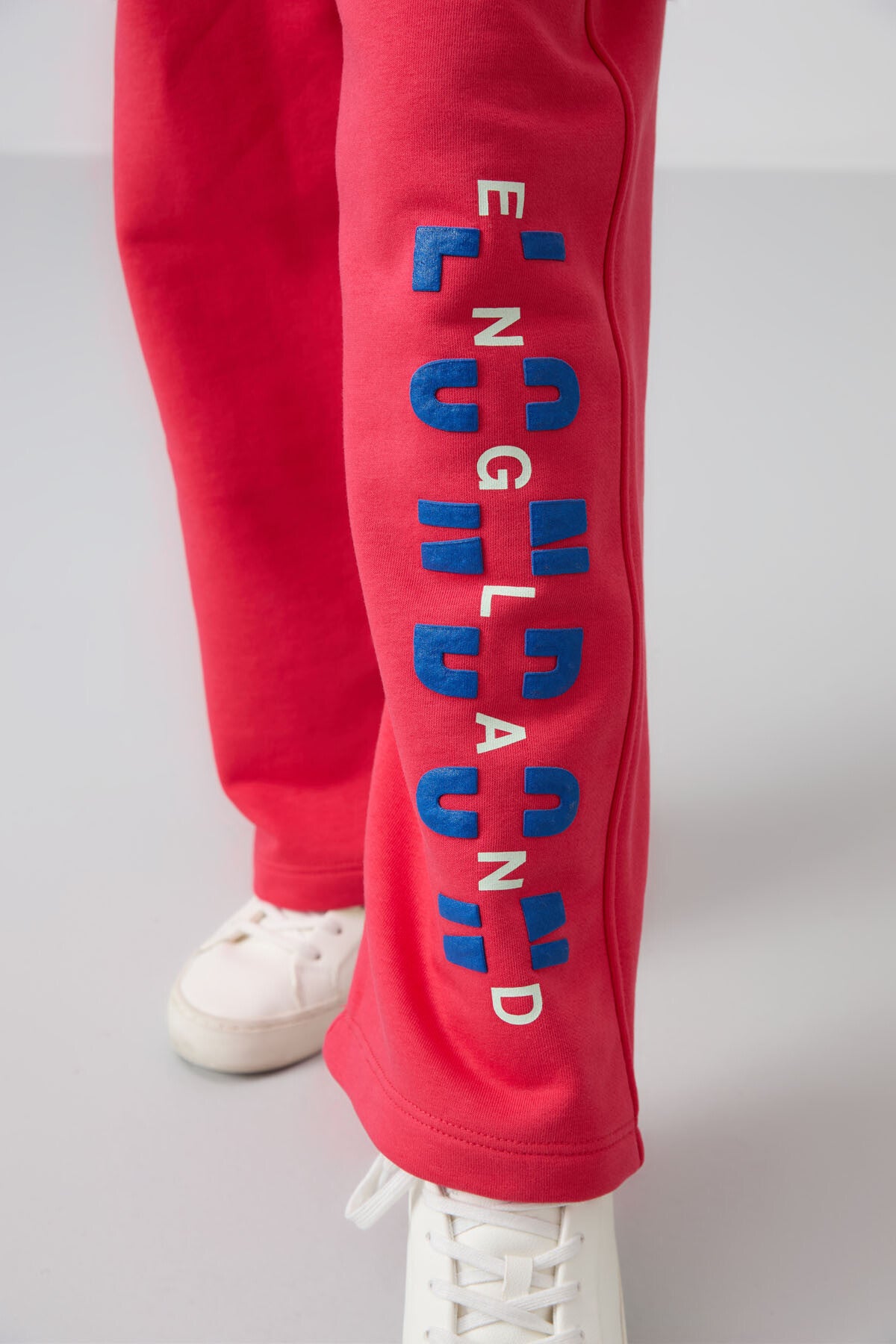 Viva Kırmızı Pamuklu İçi Tüylü Yumuşak Dokulu Oversize Baskılı Kız Çocuk Eşofman Takım - 75147