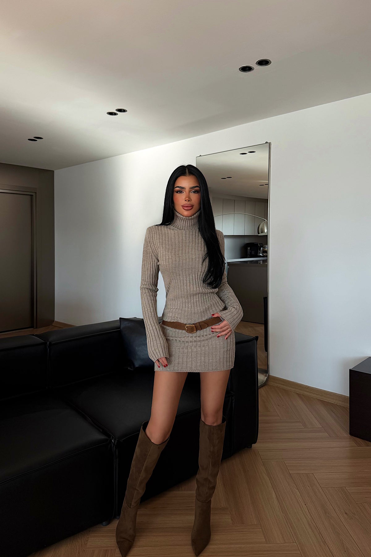 Vizon Zurih Triko Elbise ATE-4428